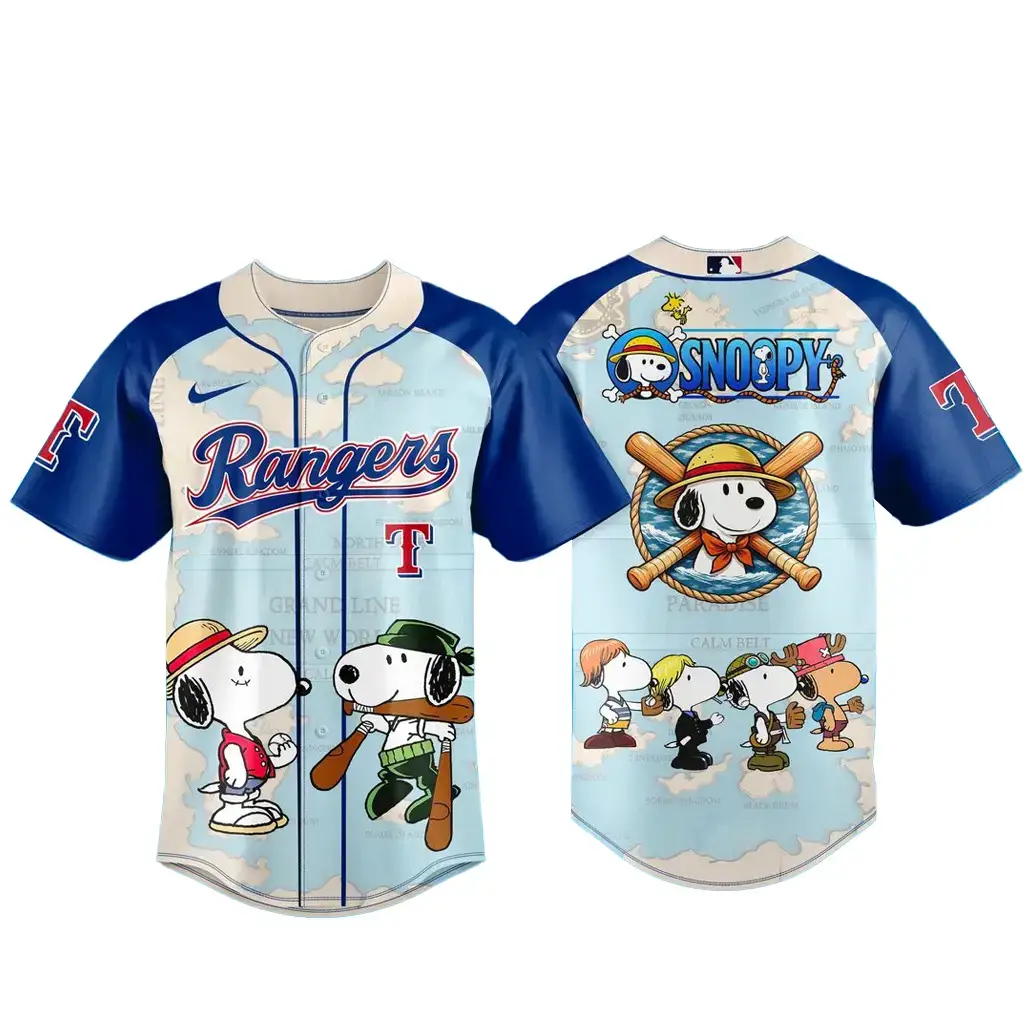 Texas Rangers x Snoopy 2026 Baseball Jersey Image