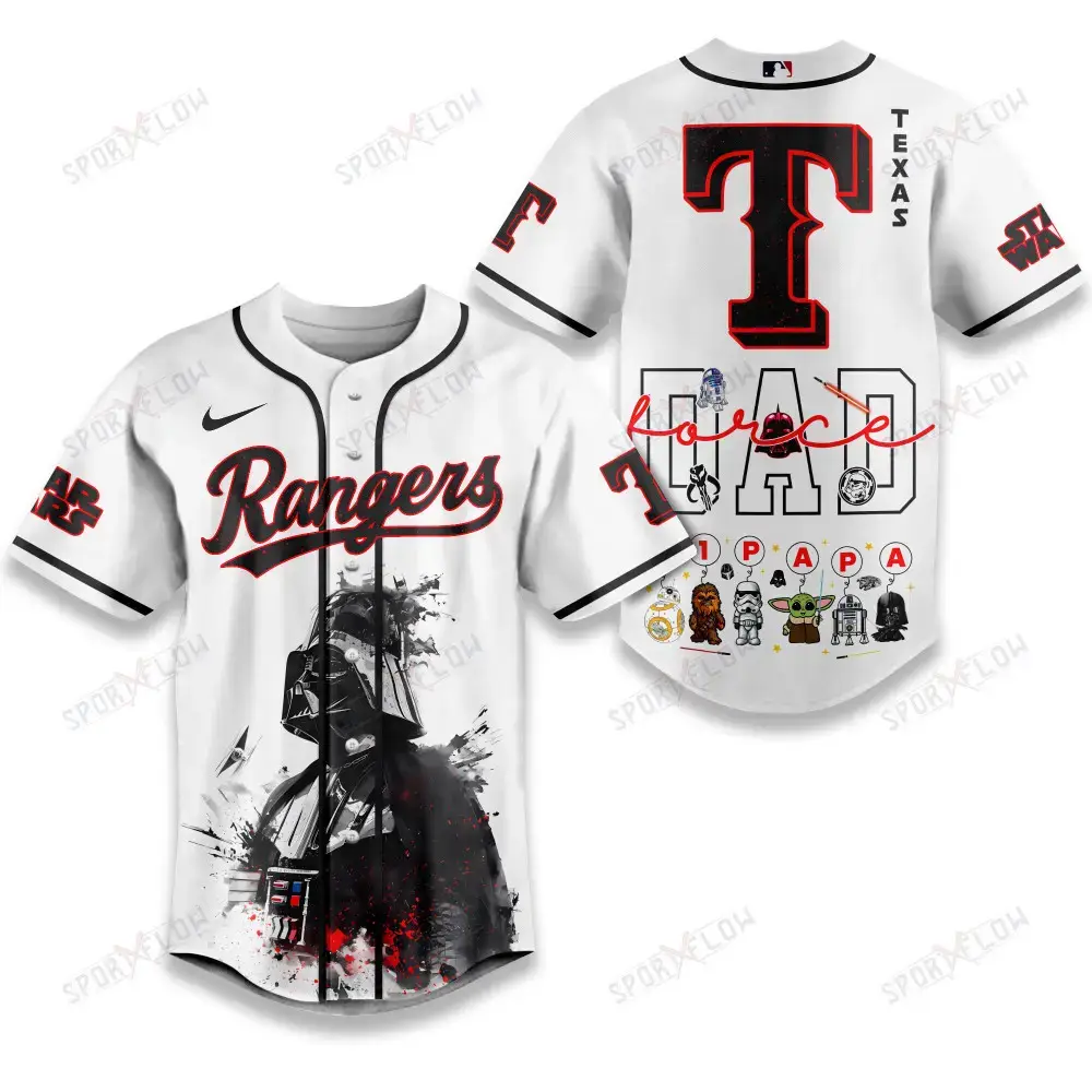 Texas Rangers X Star Wars The Force Dad Father'S Day Baseball Jersey Image