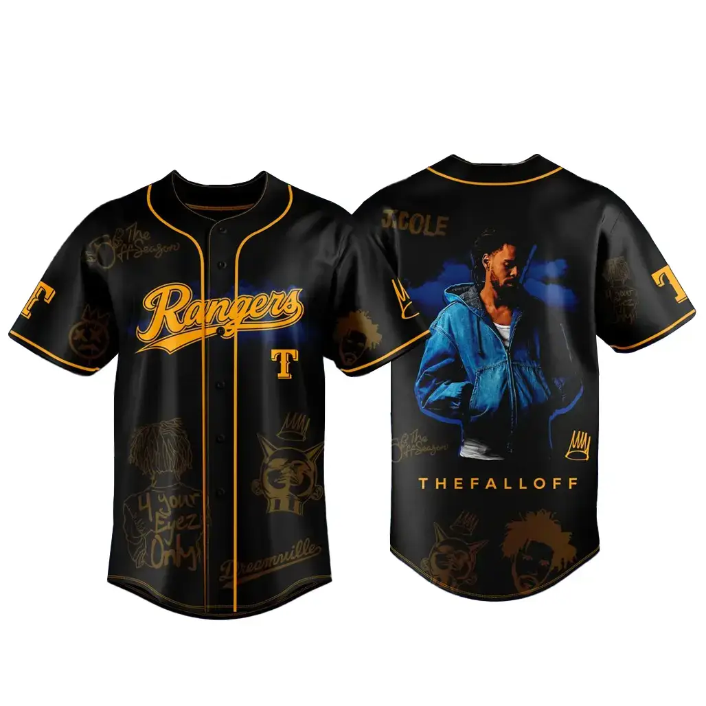 Texas Rangers x The Fall Off World Tour 2026 Baseball Jersey Image
