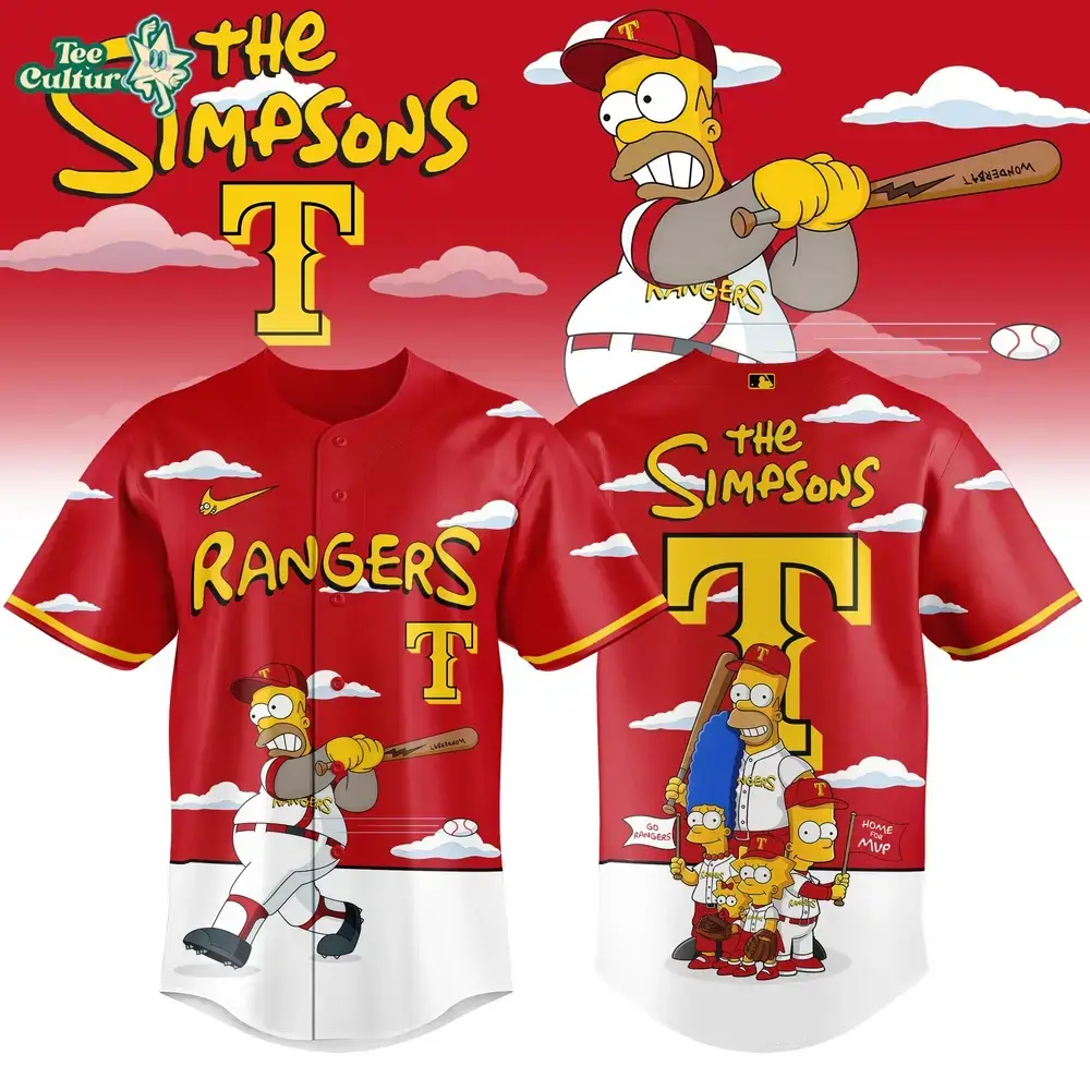 Texas Rangers x The Simpsons 2026 Limited Edition Baseball Jersey Image