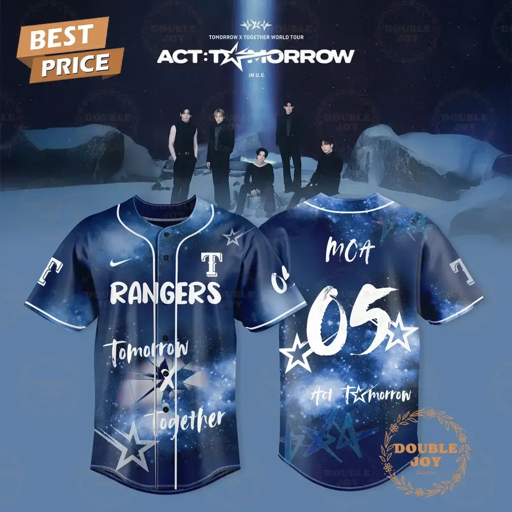Texas Rangers x TOGETHER World Tour ACT:TOMORROW Limited Edition Baseball Jersey Image