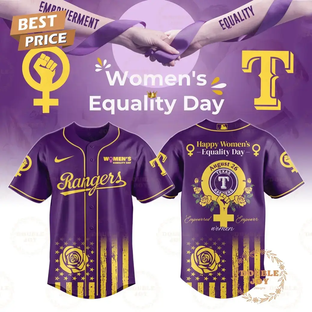 Texas Rangers x Women's Equality Day 2025 Special Edition Baseball Jersey Image
