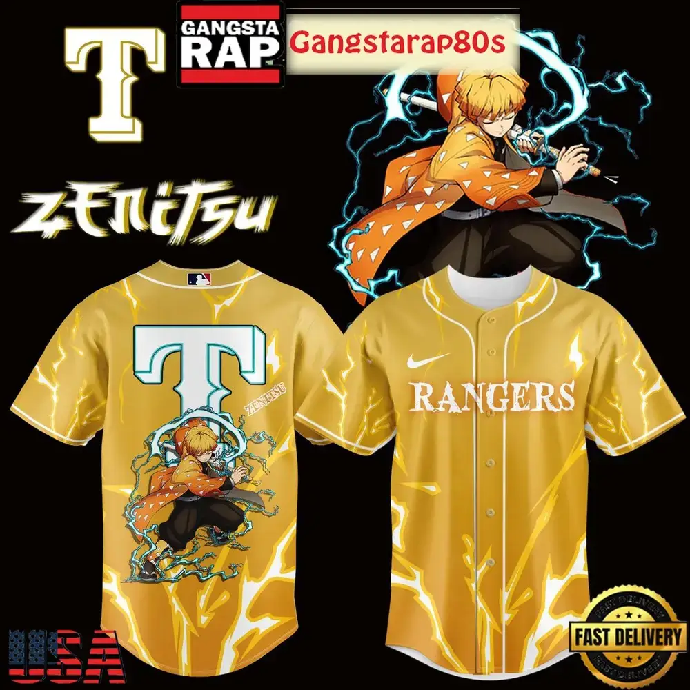 Texas Rangers Zenitsu Slayer 2025 Special Baseball Jersey Image