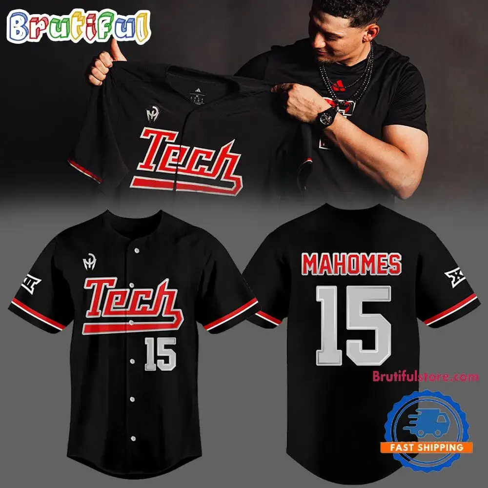 Texas Tech Red Raiders X Patrick Mahomes Baseball Jersey Image