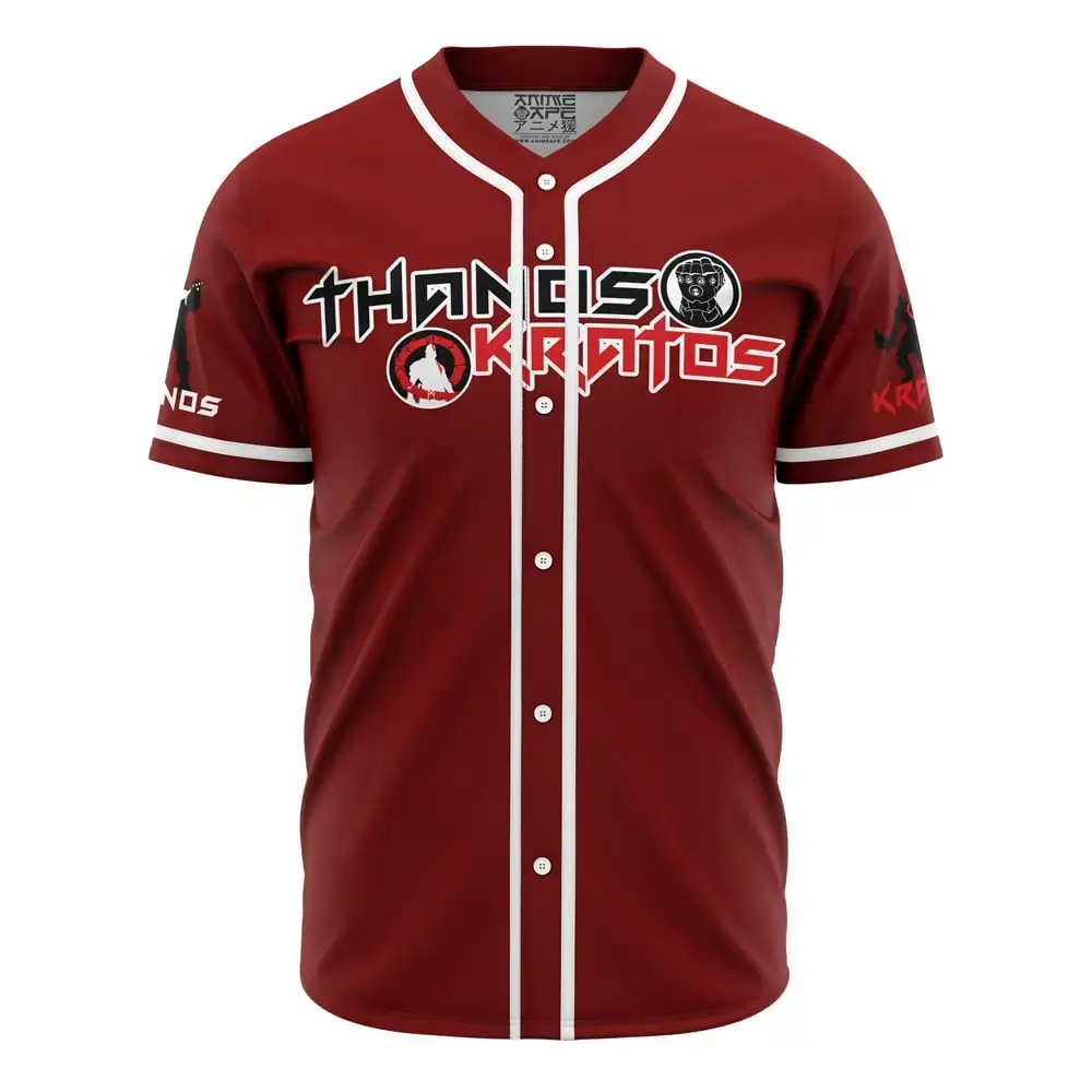 Thanos And Kratos Marvel Baseball Jersey Image