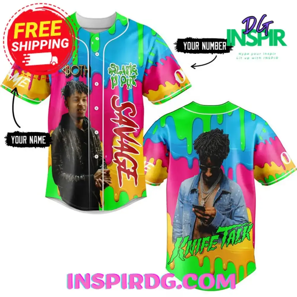The 21 Savage Slime You Out Knife Talk Jersey Shirt Image