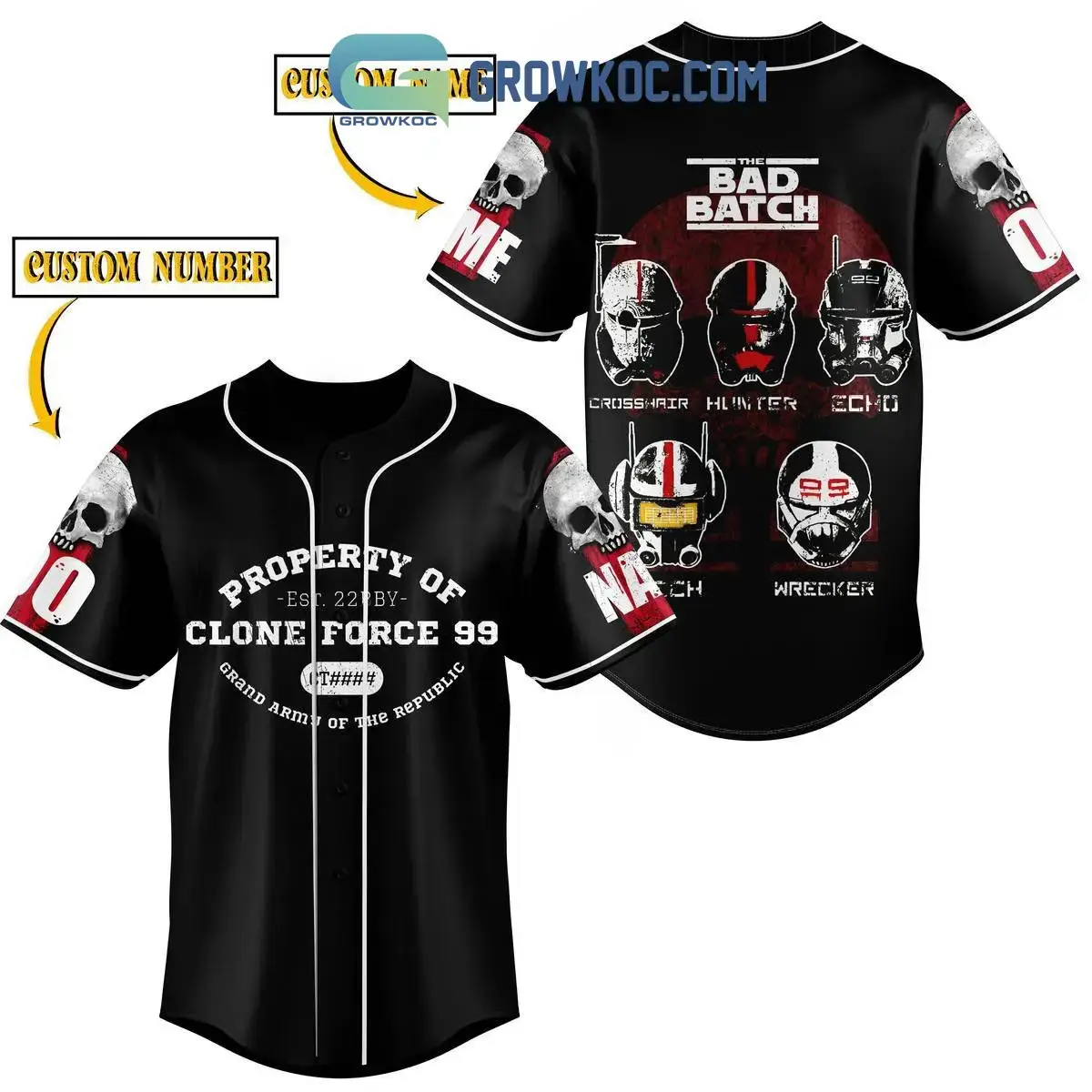 The Bad Batch Property Of Clone Force 99 Personalized Baseball Jersey Image