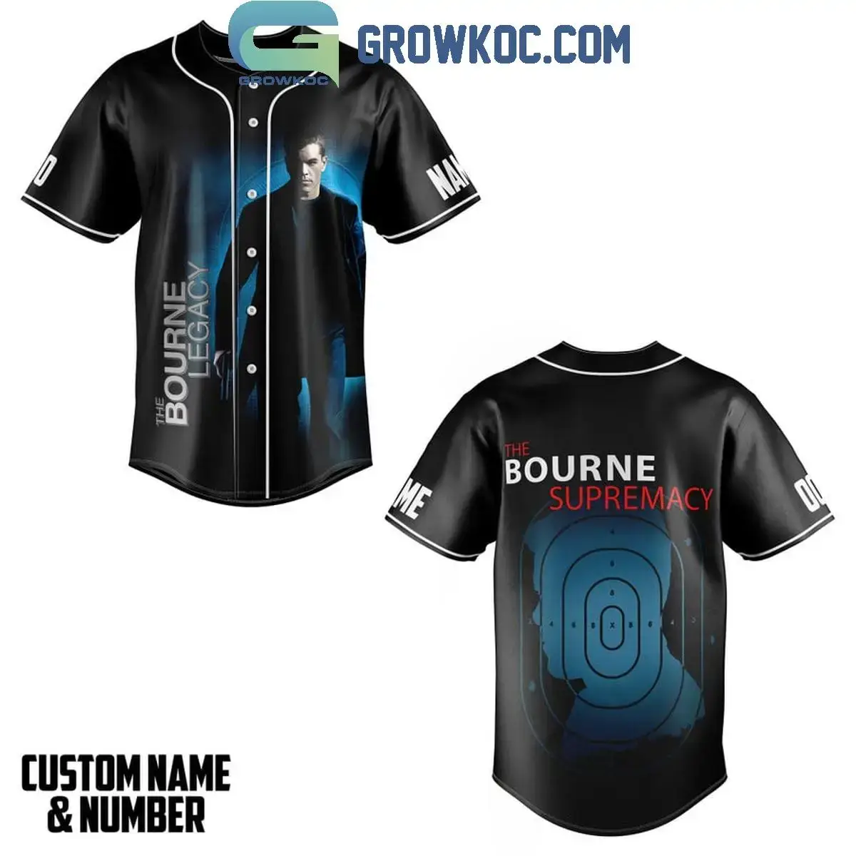 The Bourne Supremacy Matt Damon Personalized Baseball Jersey Image