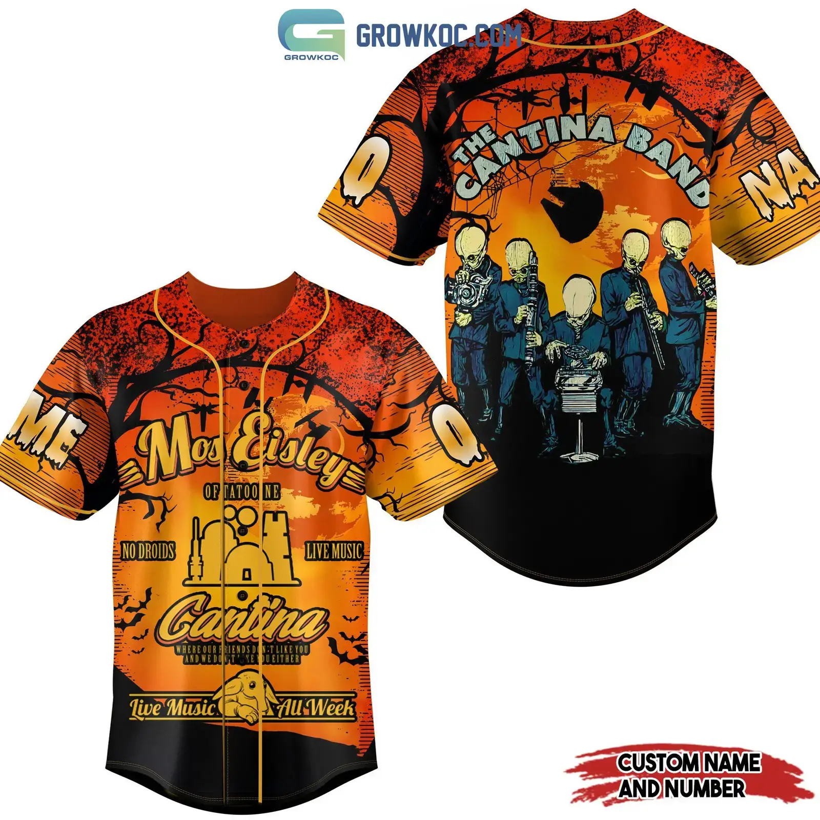 The Cantina Band Mos Eisley Of Tatooine No Droids Live Music Halloween Personalized Baseball Jersey Image