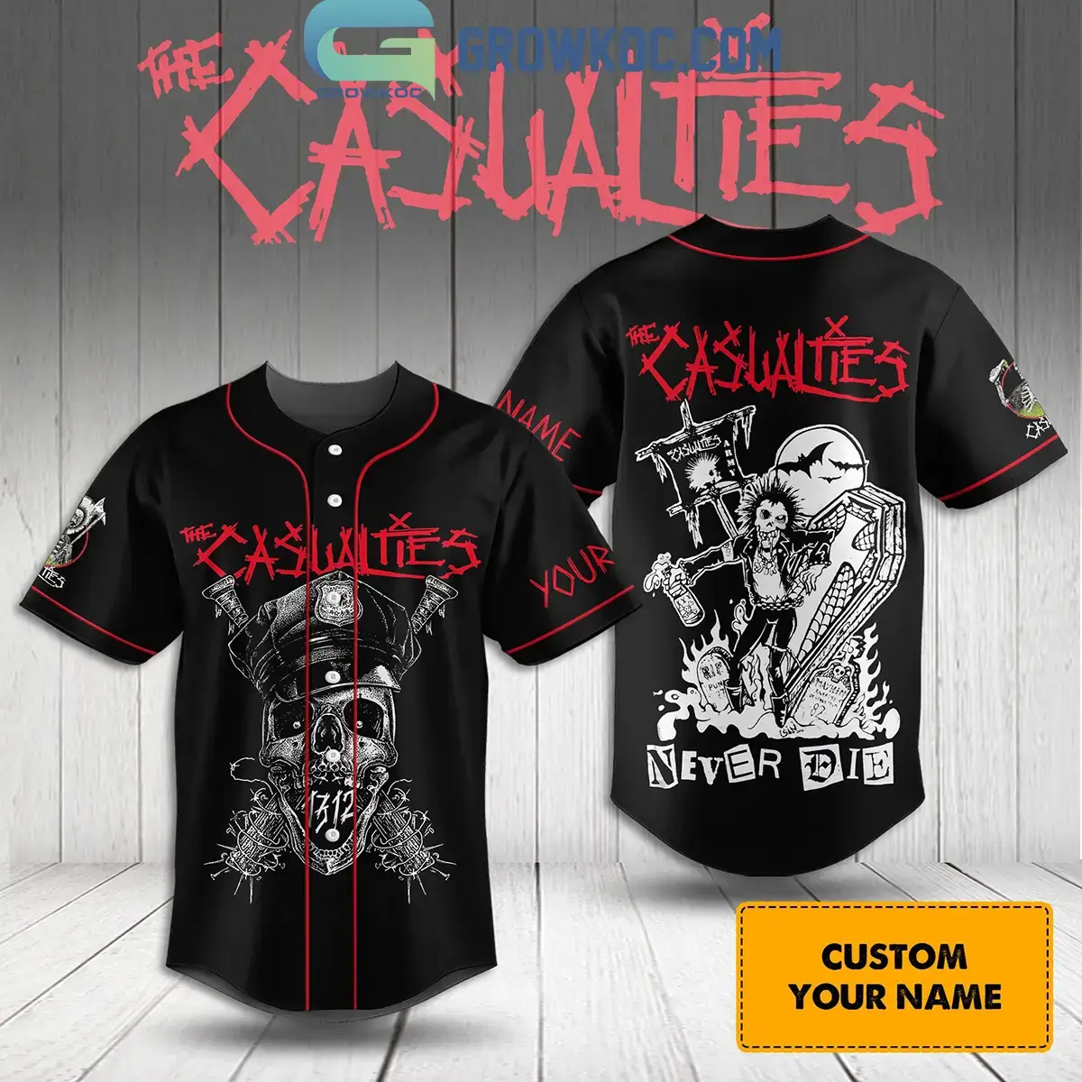 The Casualties Never Die Love Fan Personalized Baseball Jersey Image