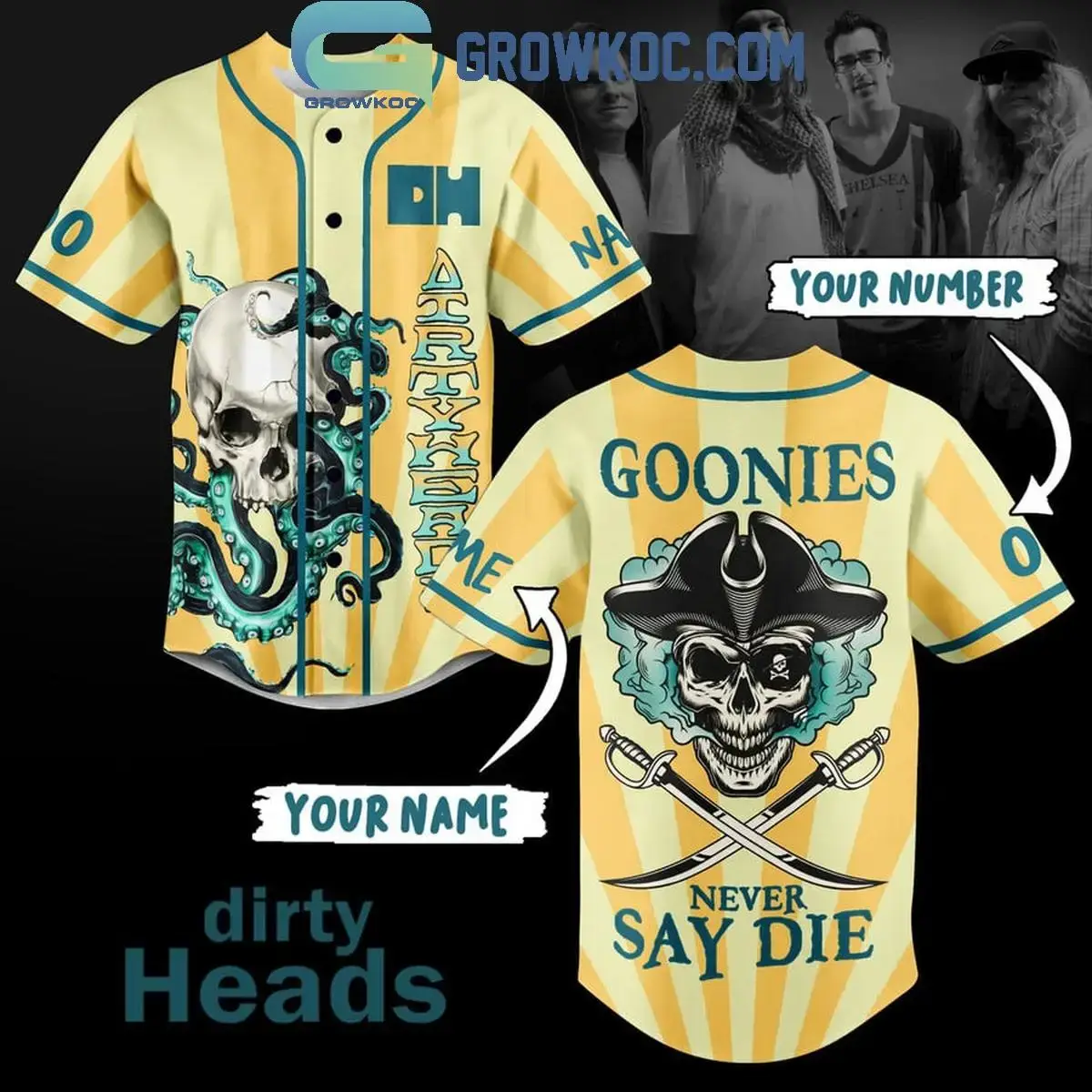 The Dirty Heads Goonies Never Say Die Personalized Baseball Jersey Image