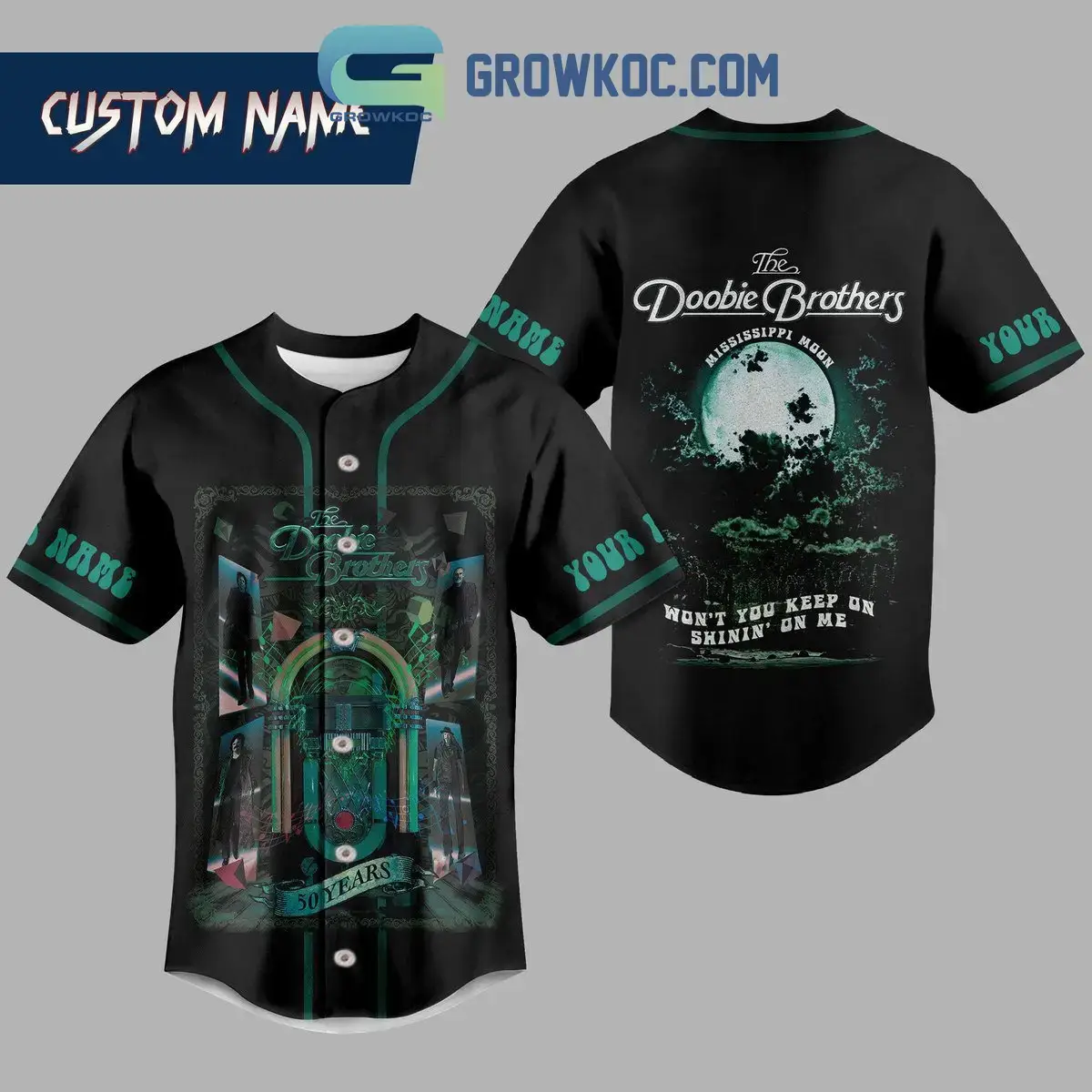 The Doobie Brothers 50 Years Mississippi Moon Personalized Baseball Jersey Image