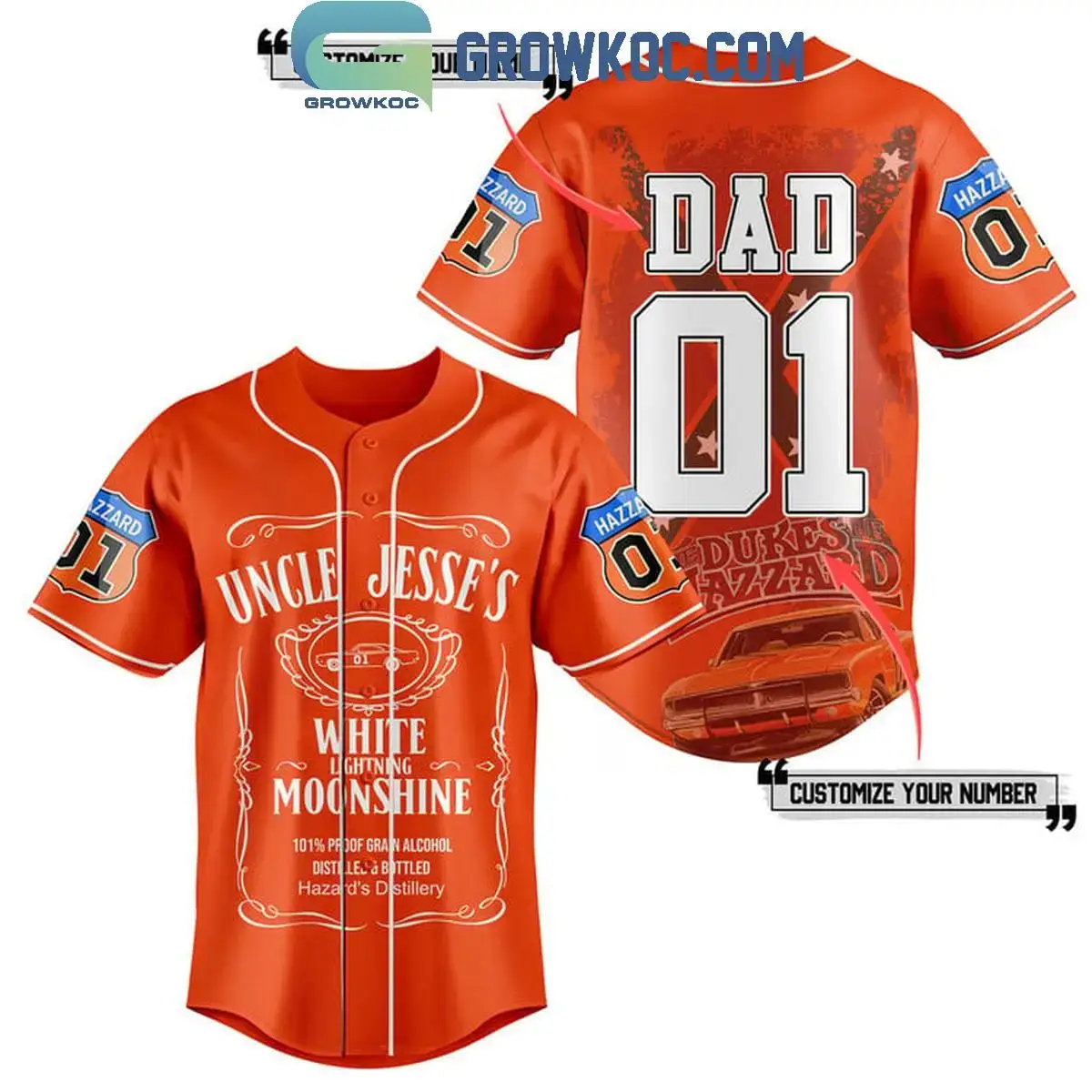 The Dukes Of Hazzard Uncle Jesse's Personalized Baseball Jersey Image