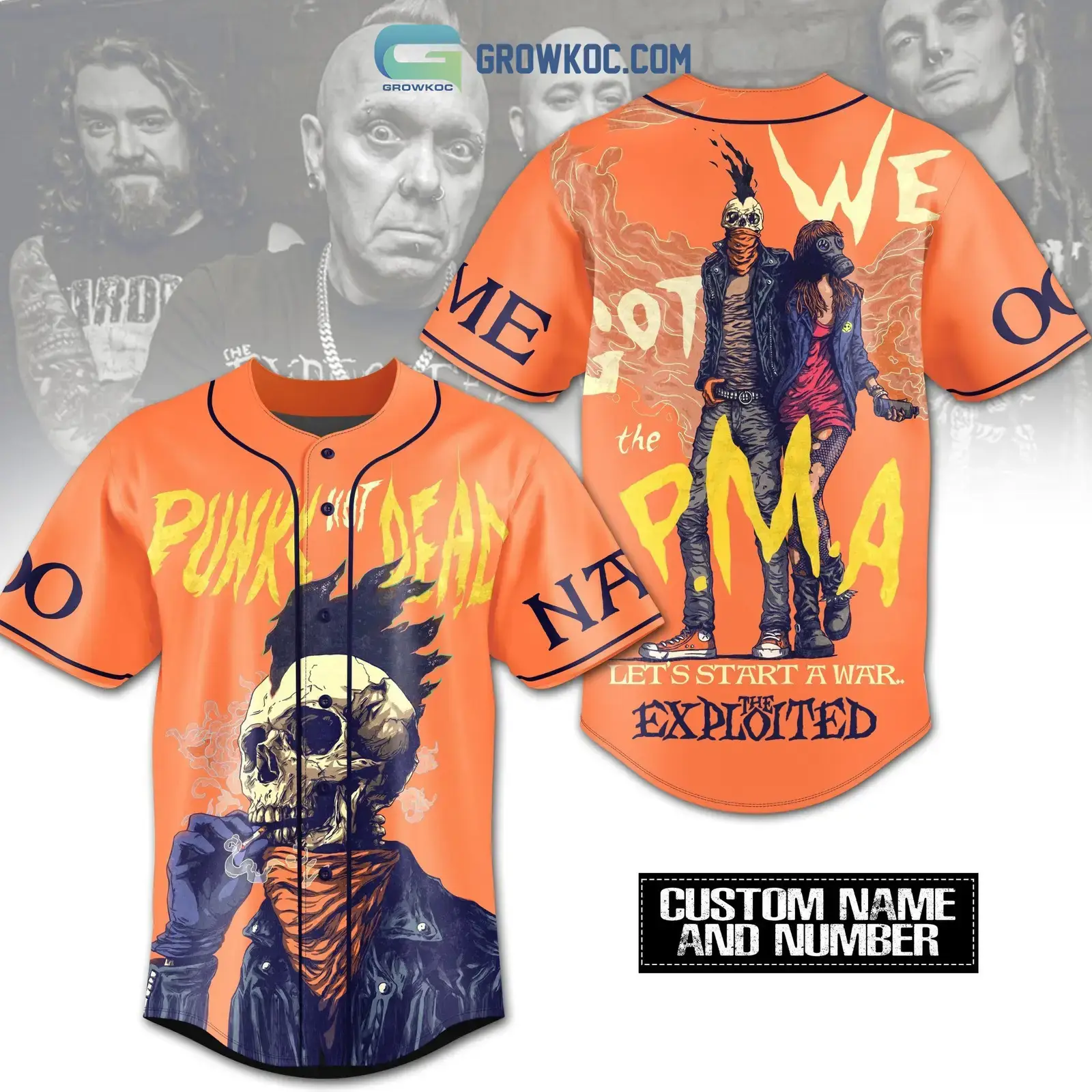 The Exploited Punks Not Dead Personalized Orange Design Baseball Jersey Image
