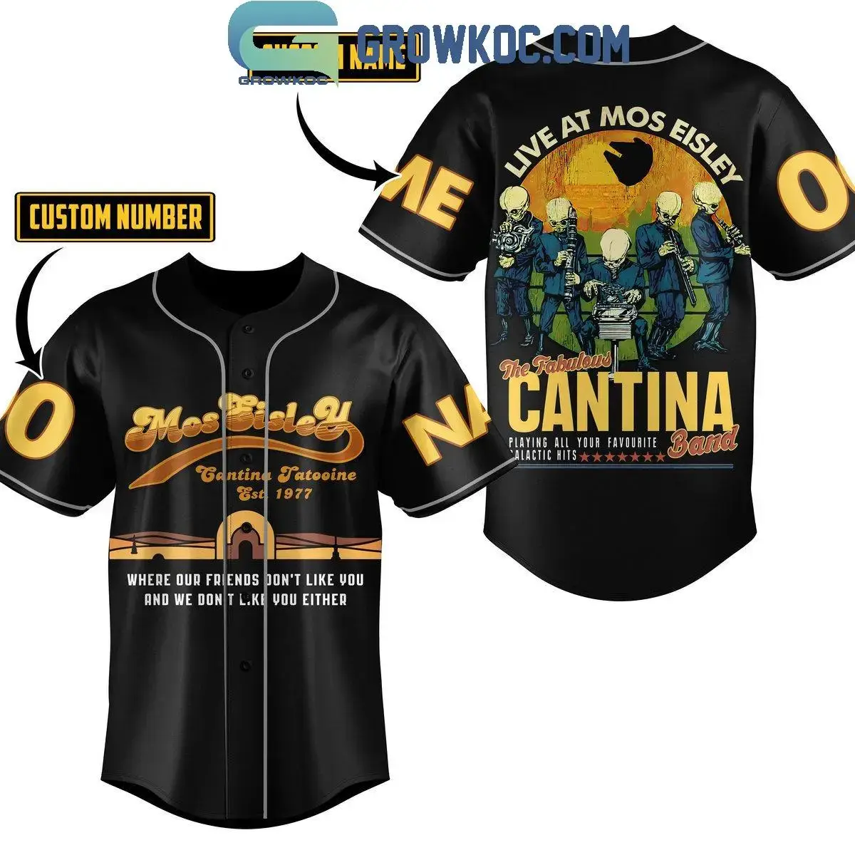 The Fabulous Cantina Band Live At Mos Eisley Personalized Baseball Jersey Image