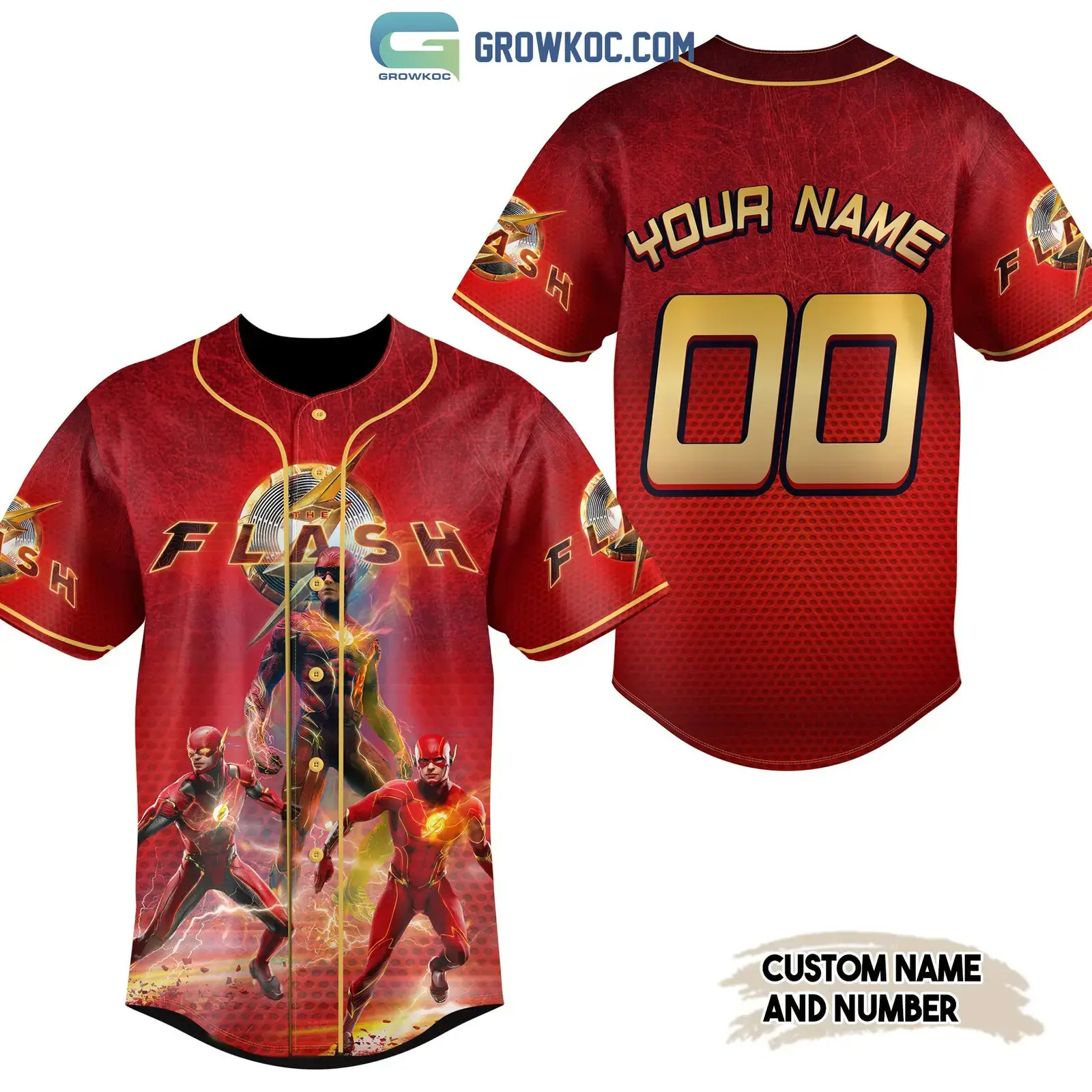 The Flash DC Comics 2023 Personalized Baseball Jersey Image