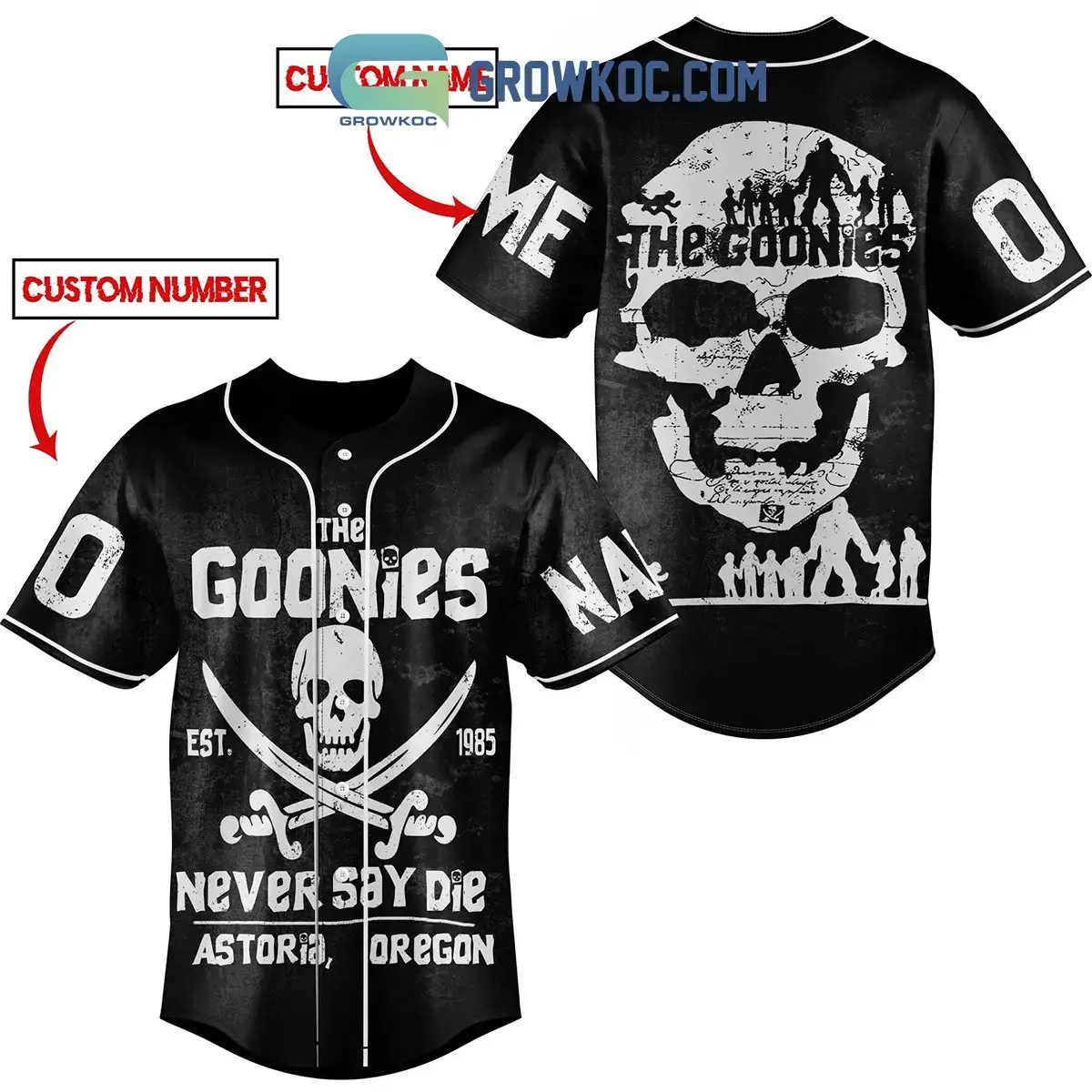 The Goonies Never Say Die Personalized Baseball Jersey Image