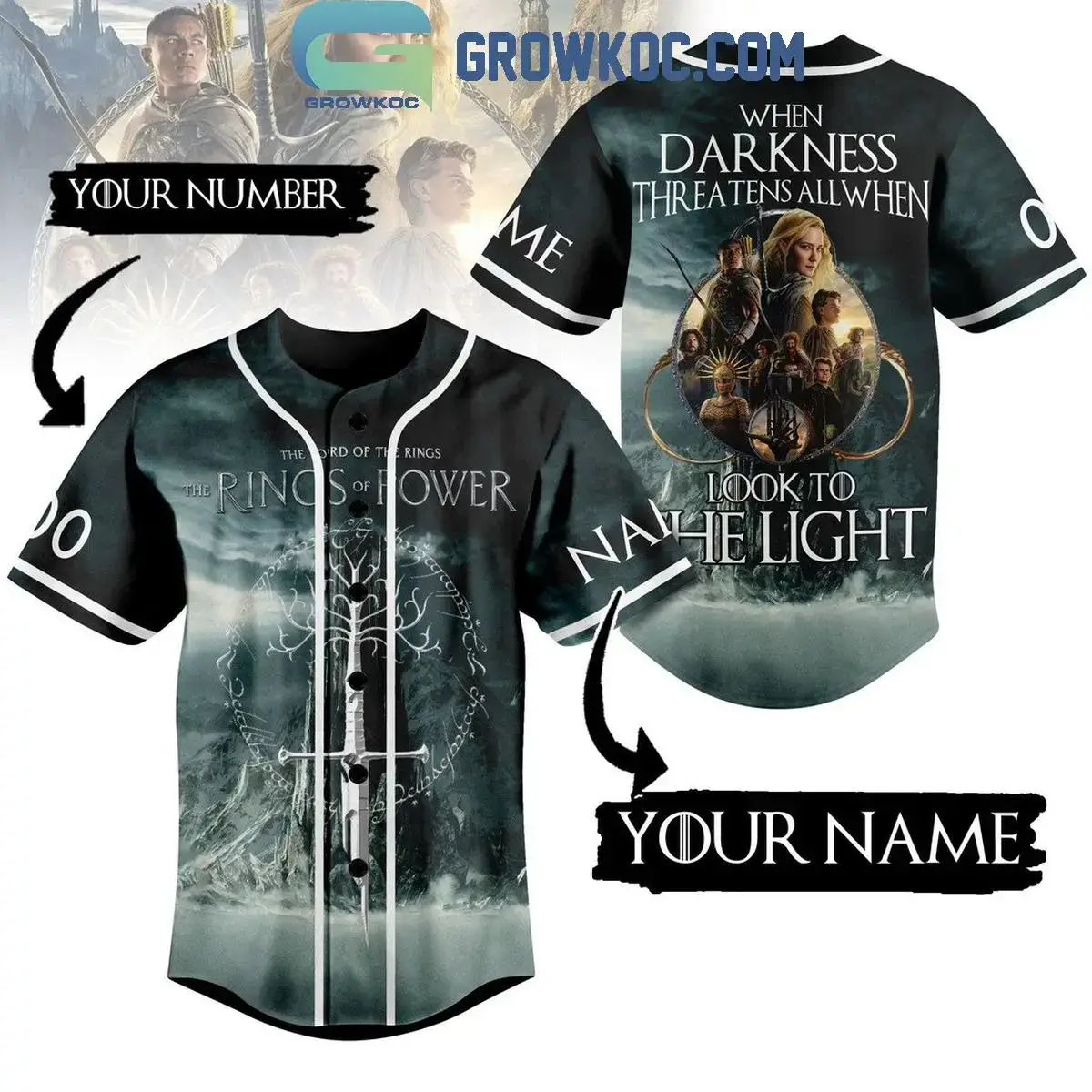 The Lord Of The Rings New Spinoff The Rings Of Power Personalized Baseball Jersey Image