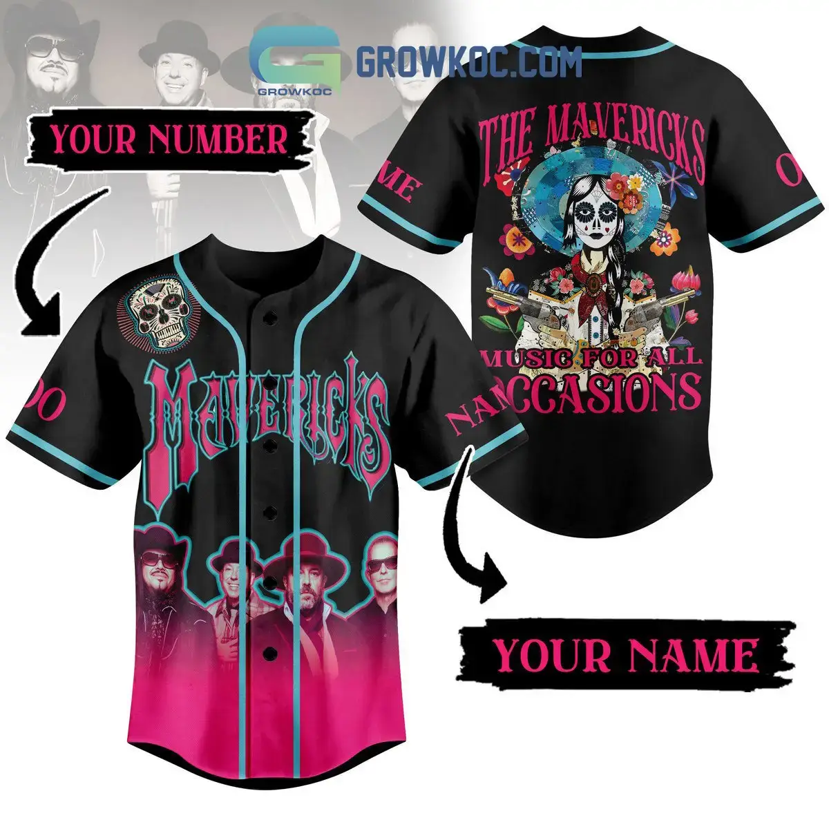 The Mavericks Music For All Occasions Personalized Baseball Jersey Image