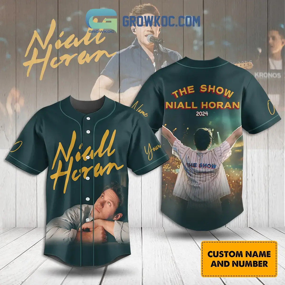 The Show Tour 2024 Niall Horan Fan Green Version Personalized Baseball Jersey Image