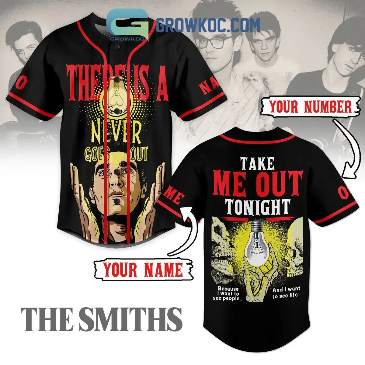 The Smiths There Is A Never Goes Out Take Me Out Tonight Personalized Baseball Jersey Image