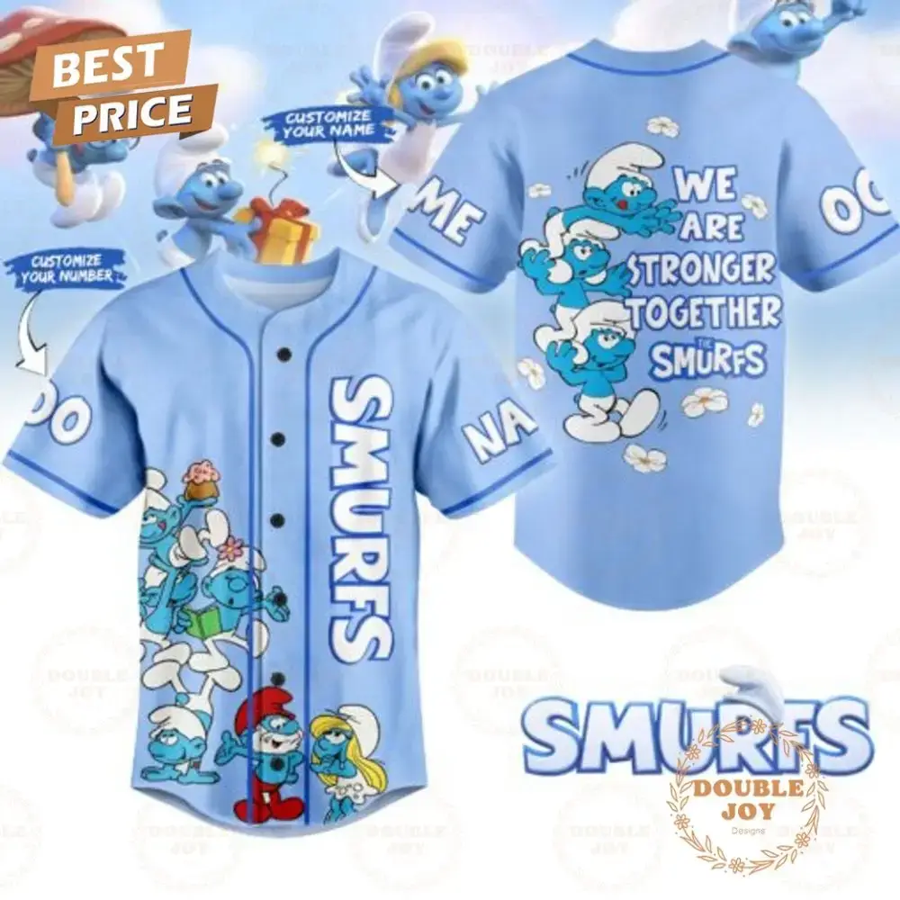 The Smurfs Special Edition Custom Name Baseball Jersey Image