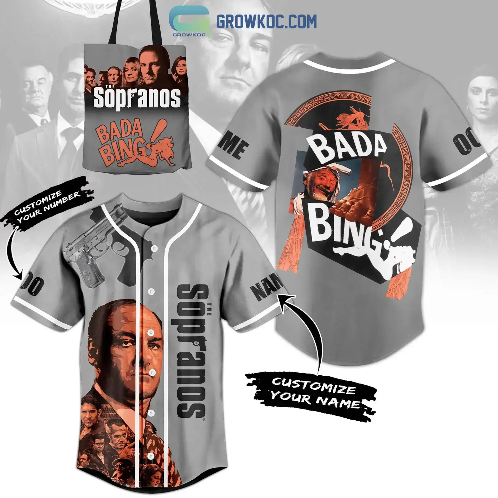 The Sopranos Bada Bing Personalized Baseball Jersey Image