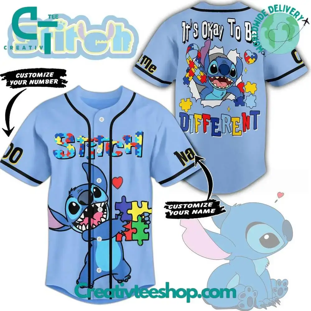 The Stitch Autism Awareness Baseball Jersey Image