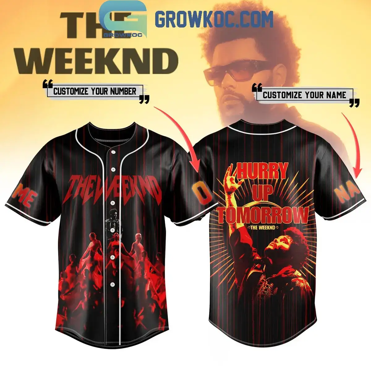 The Weeknd Hurry Up Tomorrow Personalized Baseball Jersey Image
