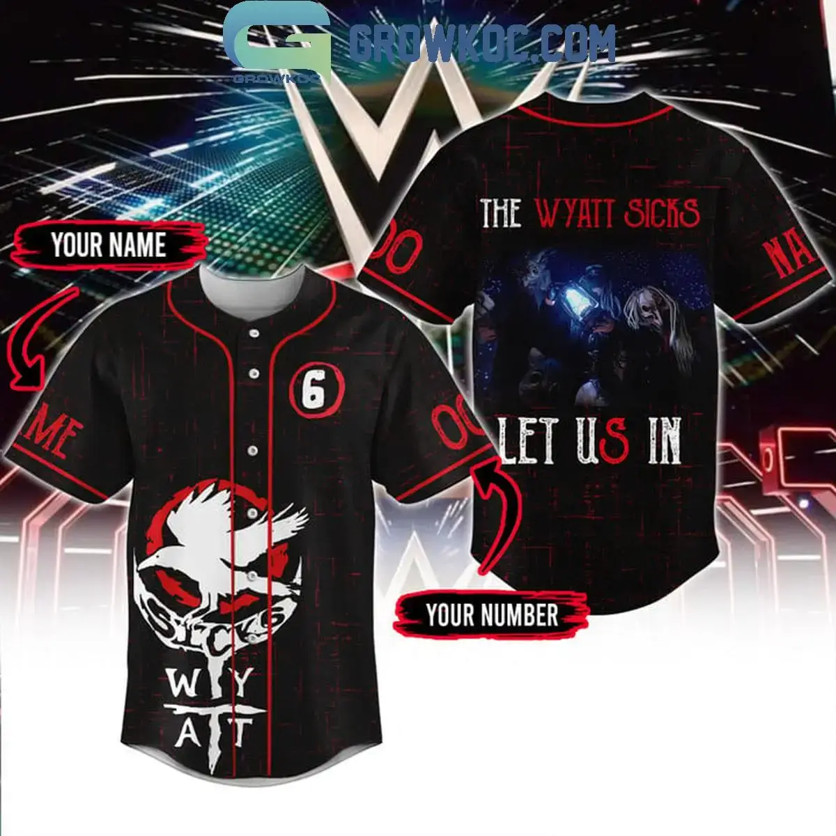 The Wyatt Sicks Let Us In Personalized Baseball Jersey Image