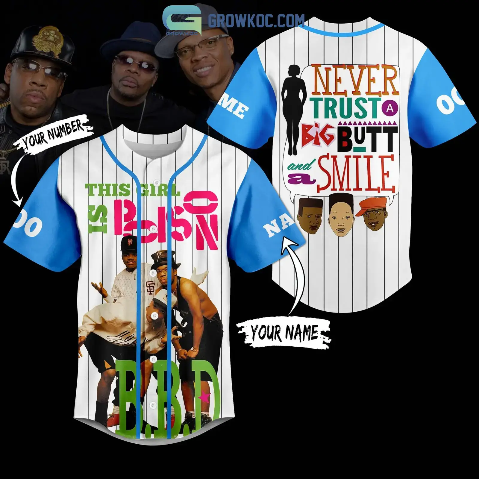 This Girl Is Poison BBD Never Trust A Big But And A Smile Personalized Baseball Jersey Image