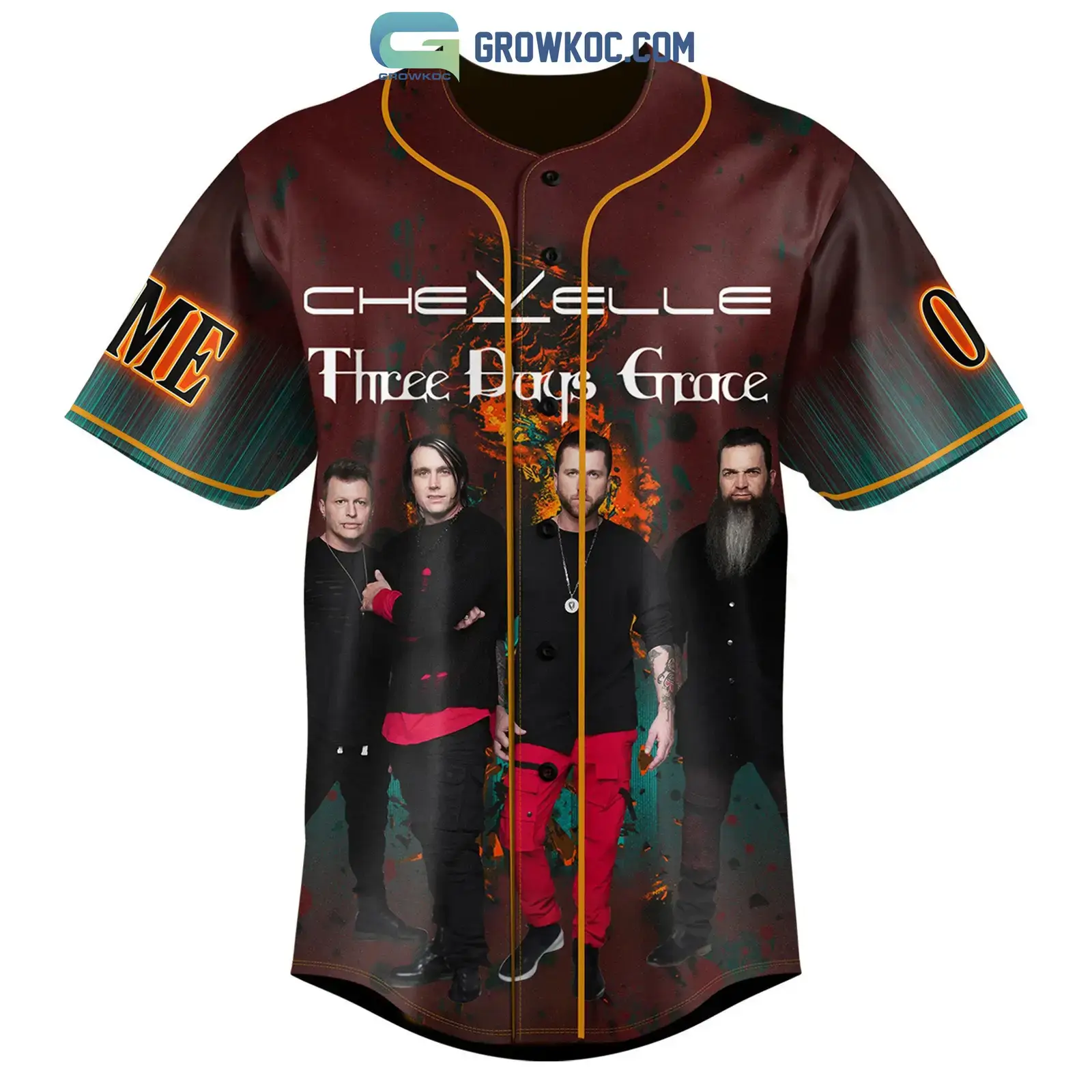 Three Days Grace Chevelle Personalized Baseball Jersey Image