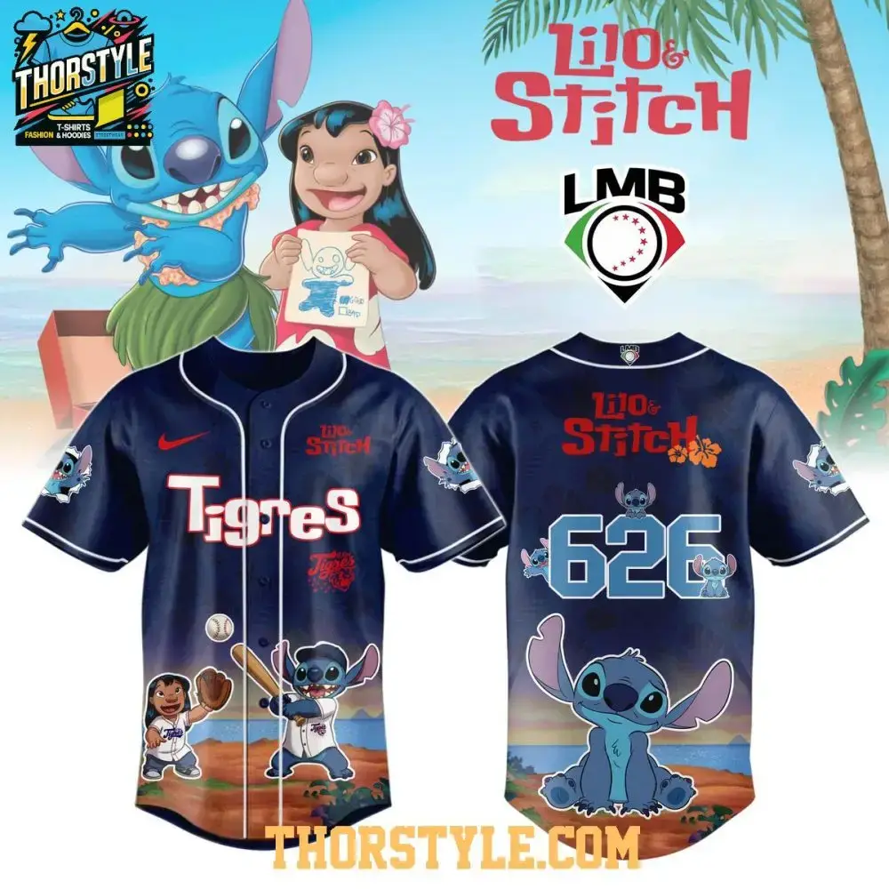 Tigres De Quintana Roo X Lilo & Stitch The Memories Disney 2025 Baseball Jersey Image