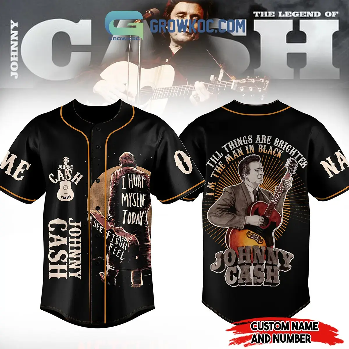 Till Things Are Brighter I'm The Man In Black Johnny Cash Personalized Baseball Jersey Image