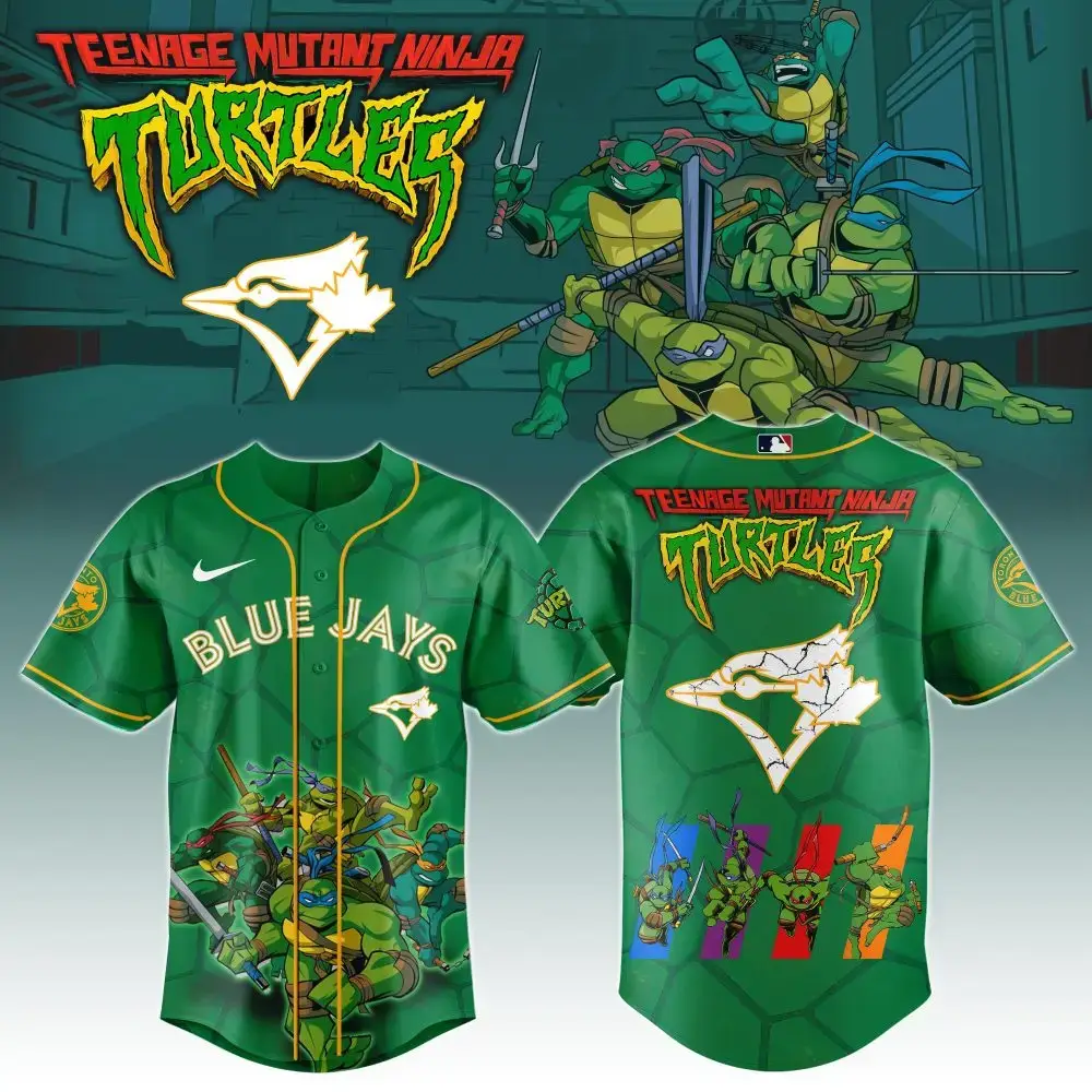 Tmnt X Blue Jays Limited Edition Baseball Jersey – Bold Green Fan Gear Image