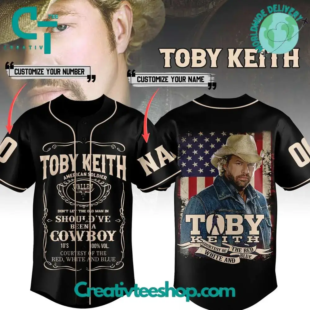 Toby Keith Custom Name Baseball Jersey Image