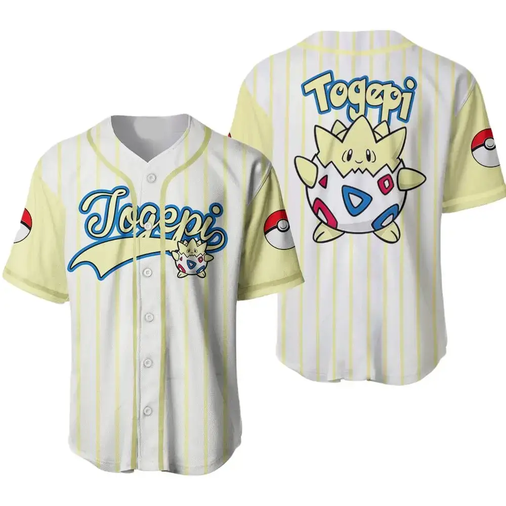 Togepi Baseball Jersey - Cute Pokémon Design, Unisex, Breathable Fabric, Perfect Gift For Fans Image