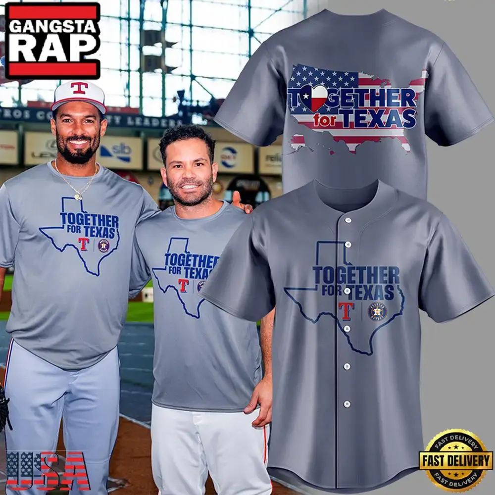 Together for Texas 2025 Limited Premium Edition Grey Baseball Jersey Image