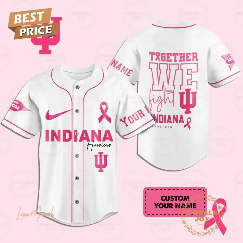 Together We Fight Indiana Hoosiers Custom Name Baseball Jersey Image