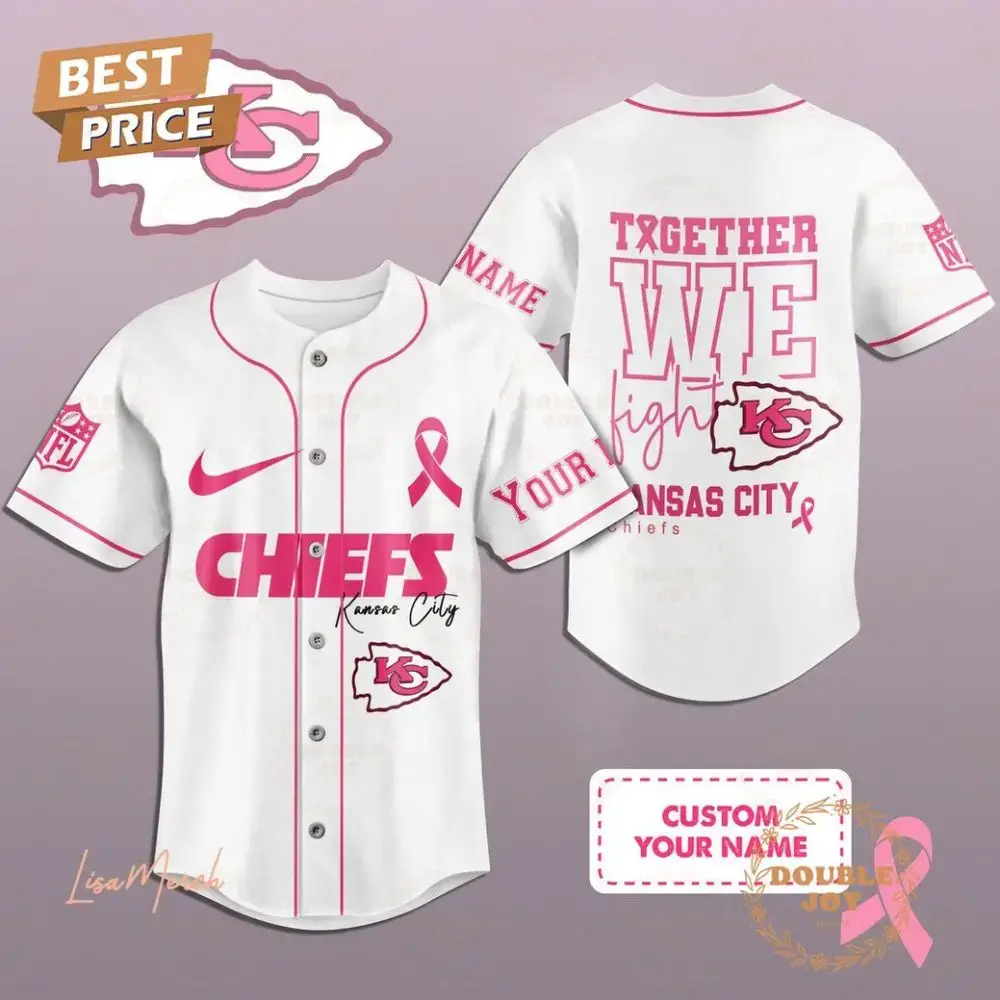 Together We Fight Kansas City Chiefs Custom Name Baseball Jersey Image
