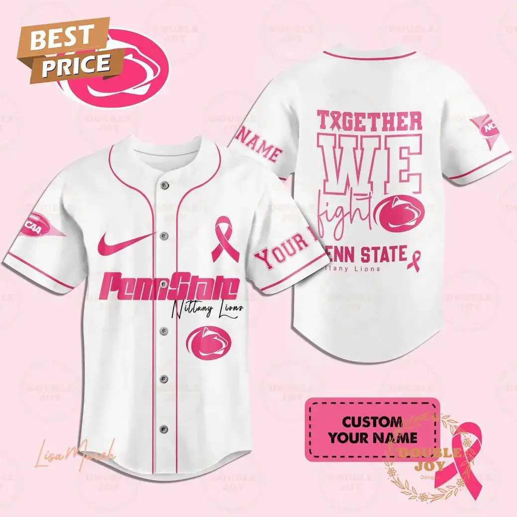 Together We Fight Penn State Nittany Lions Custom Name Baseball Jersey Image