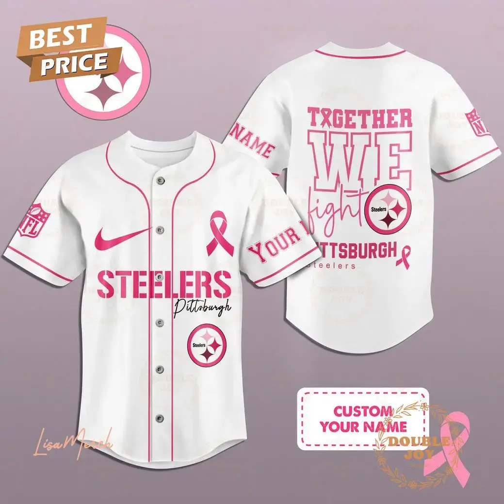 Together We Fight Pittsburgh Steelers Custom Name Baseball Jersey Image