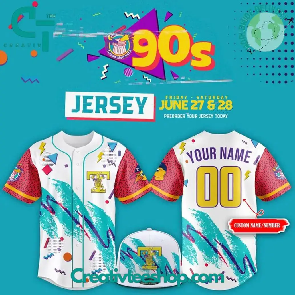 Toledo Mud Hens 90S Personalized Baseball Jersey Image