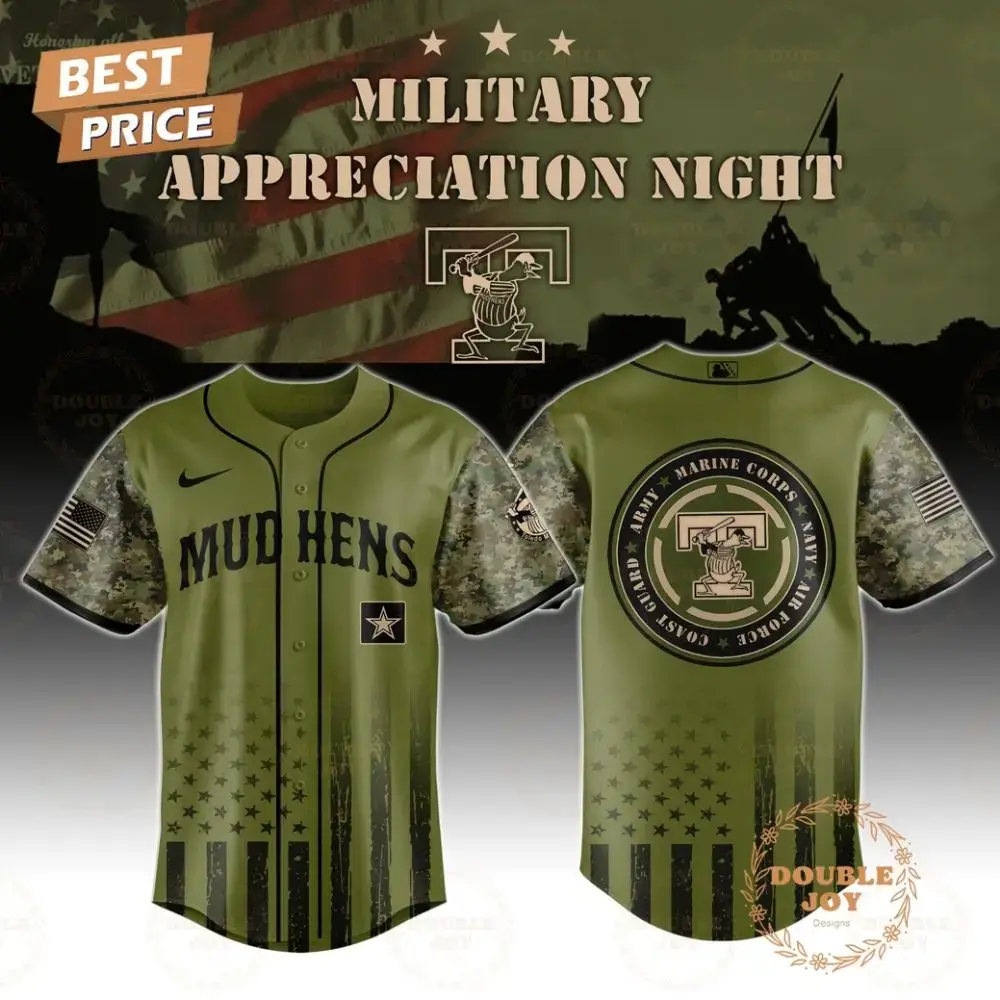 Toledo Mud Hens Military Appreciation Night 2025 Special Edition Baseball Jersey Image