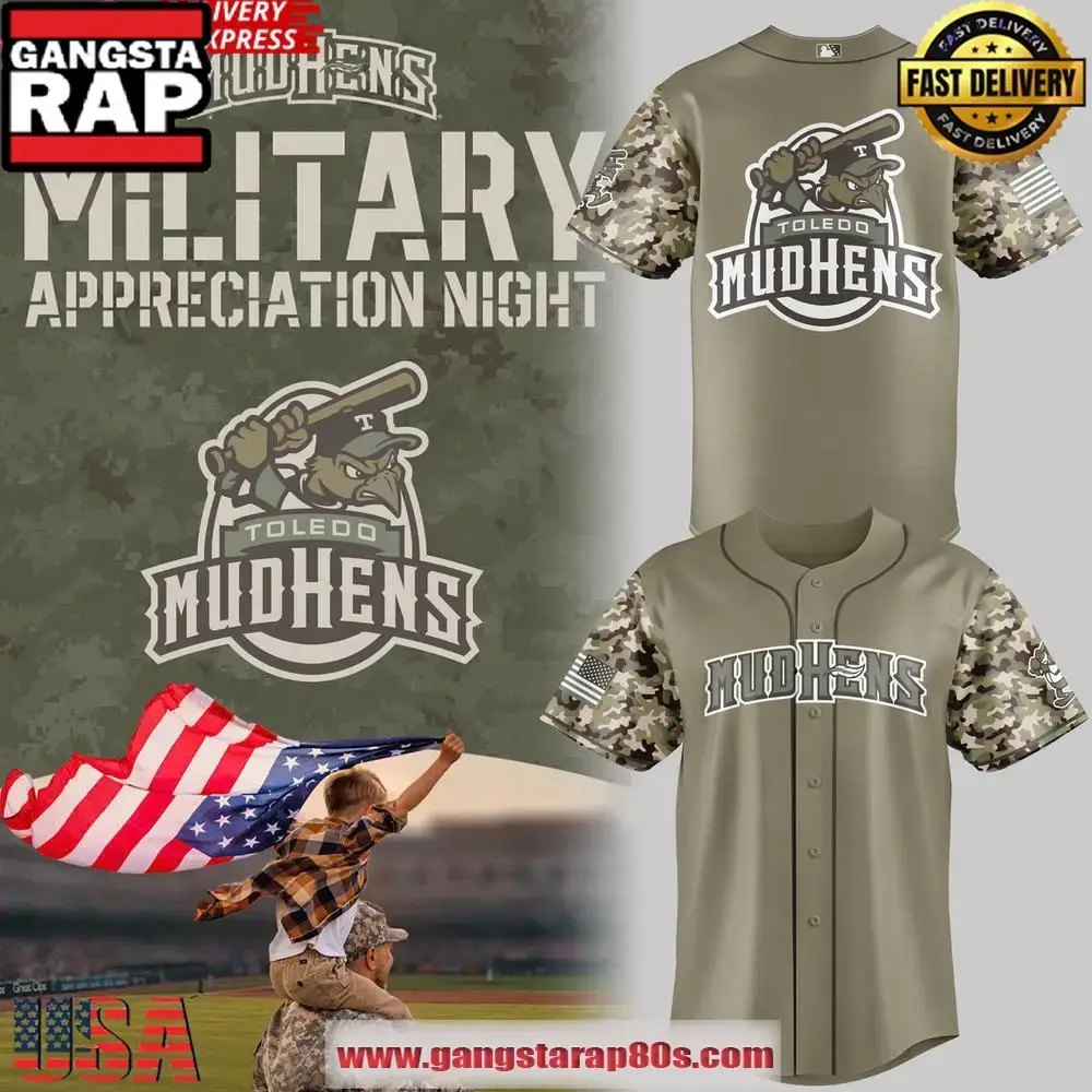 Toledo Mud Hens Military Appreciation Night 2025 Special Edition Baseball Jersey Shirt Image