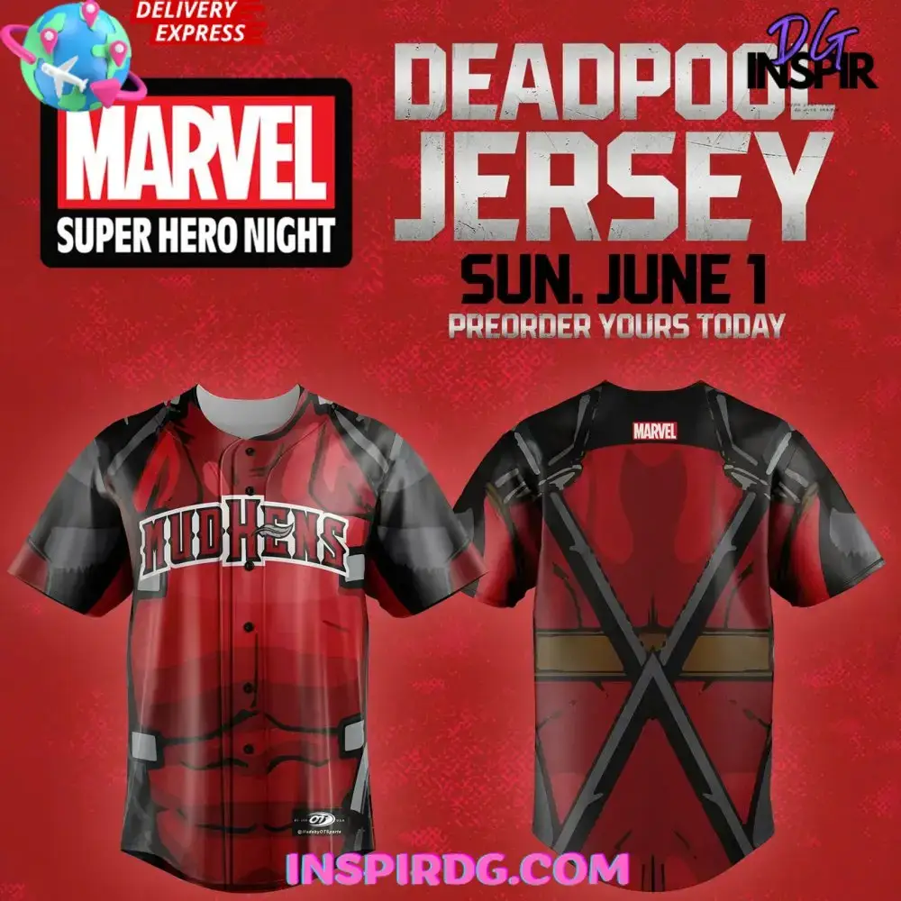 Toledo Mud Hens X Deadpool Marvel Special Baseball Jersey Image