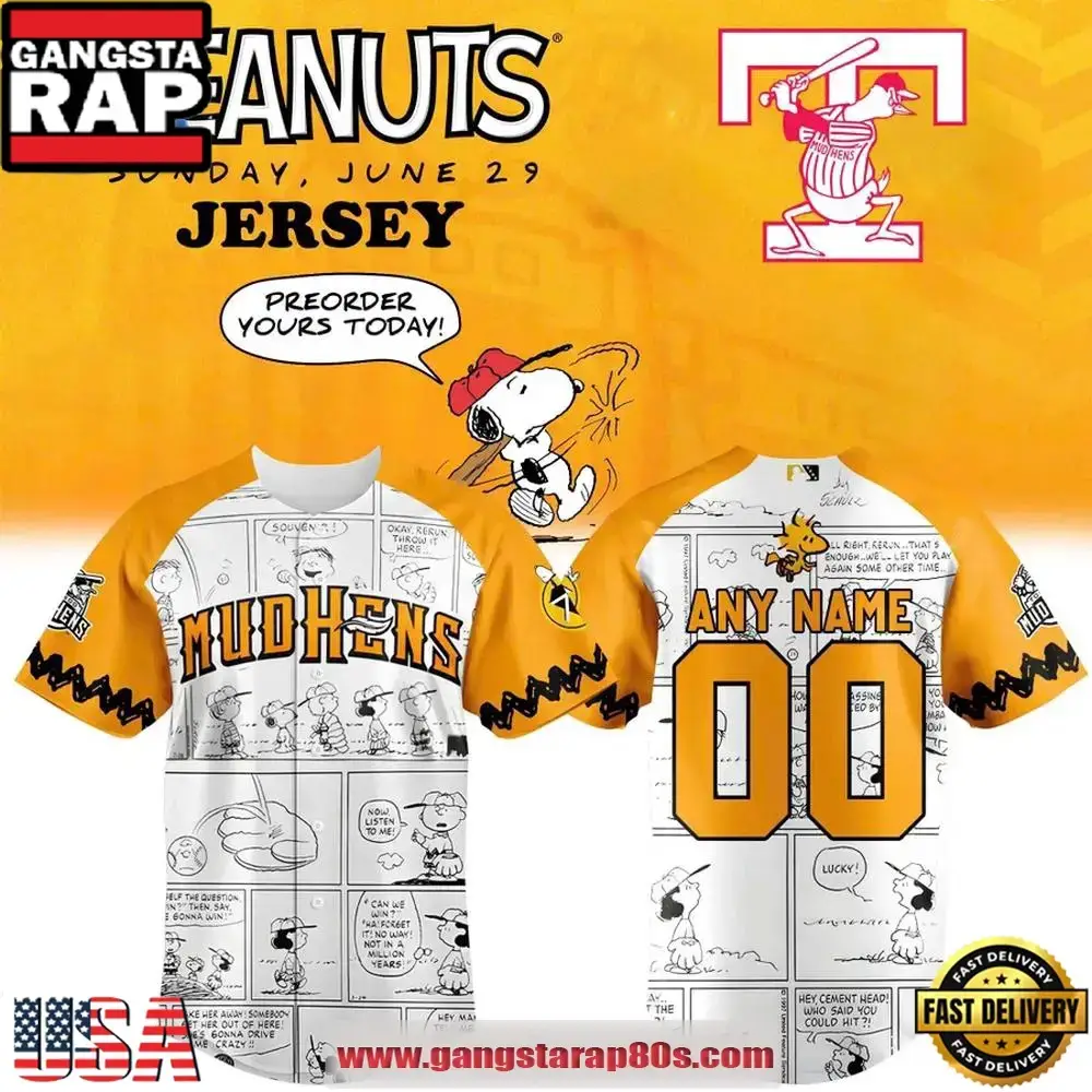 Toledo Mud Hens x Peanuts Limited Edition Custom Baseball Jersey Shirt Image