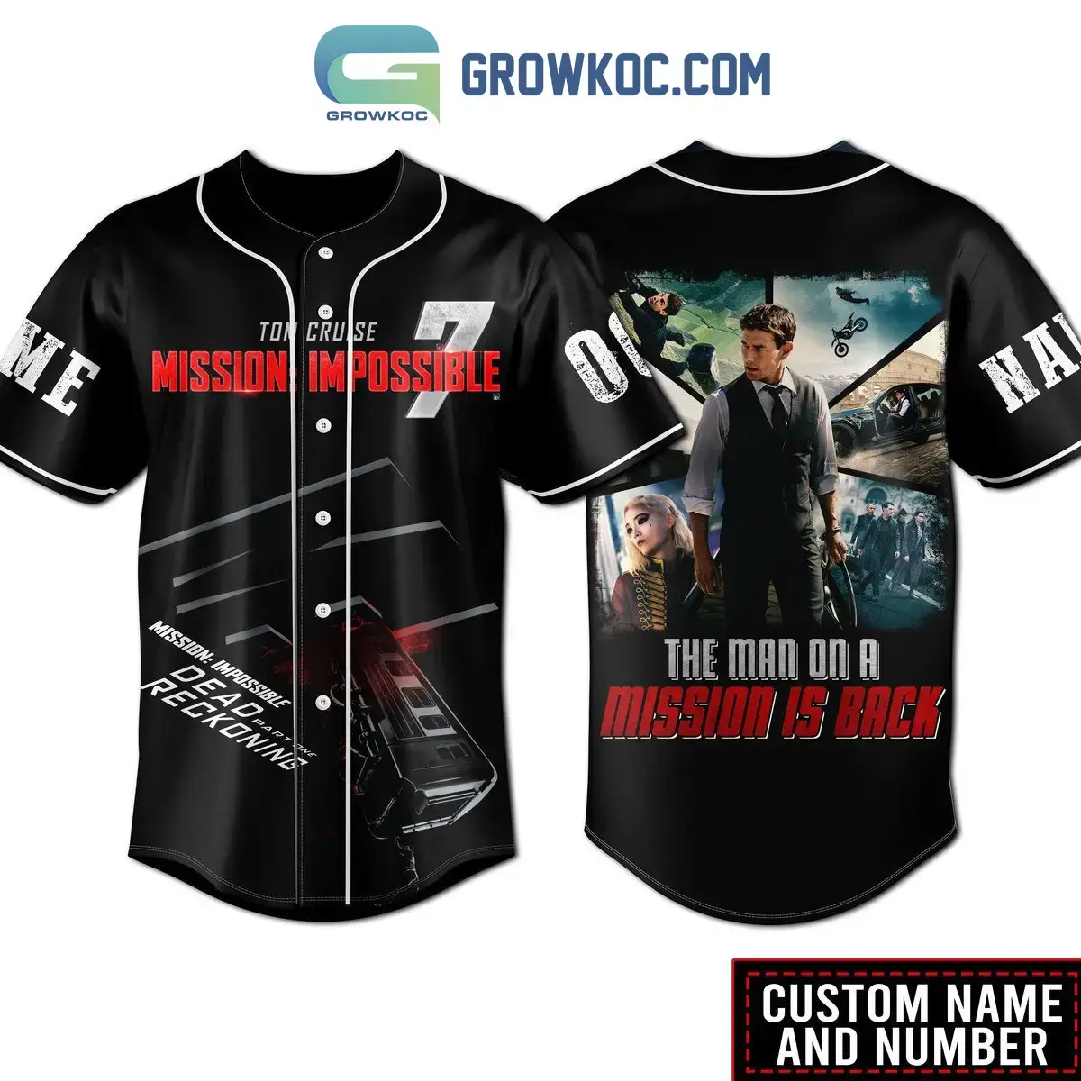 Tom Cruise Mission Impossible The Man On A Mission Is Back Personalized Baseball Jersey Image