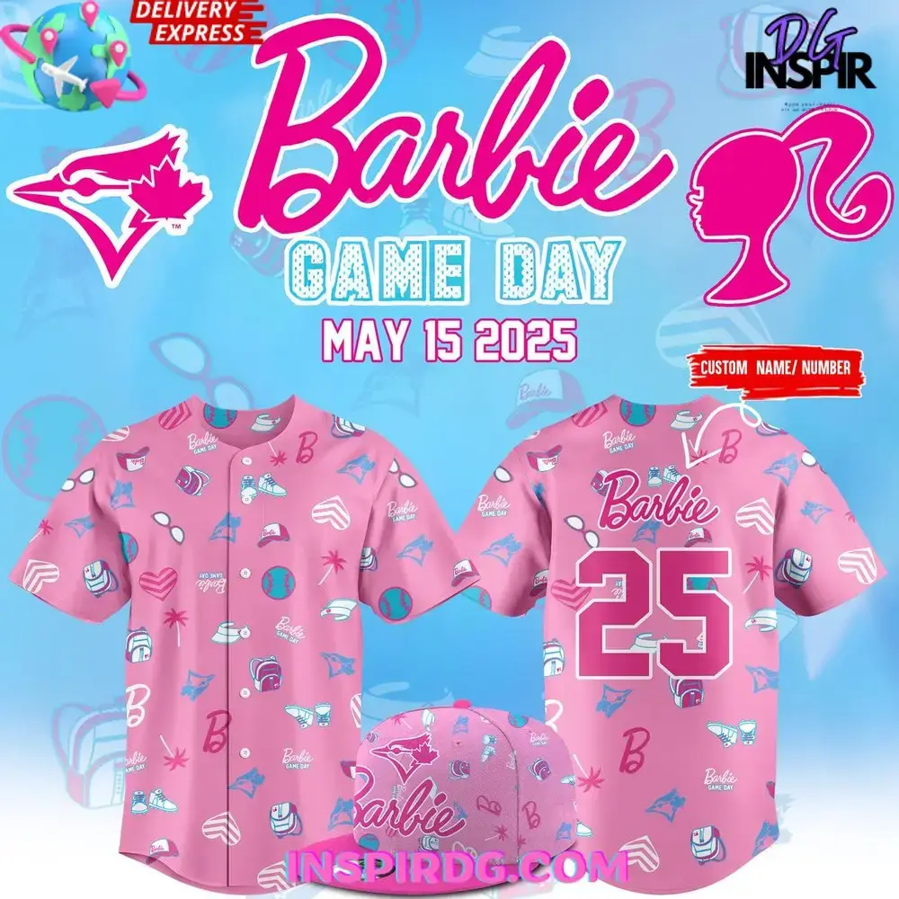 Toronto Blue Jays Barbie Game Day 2025 Baseball Jersey Image