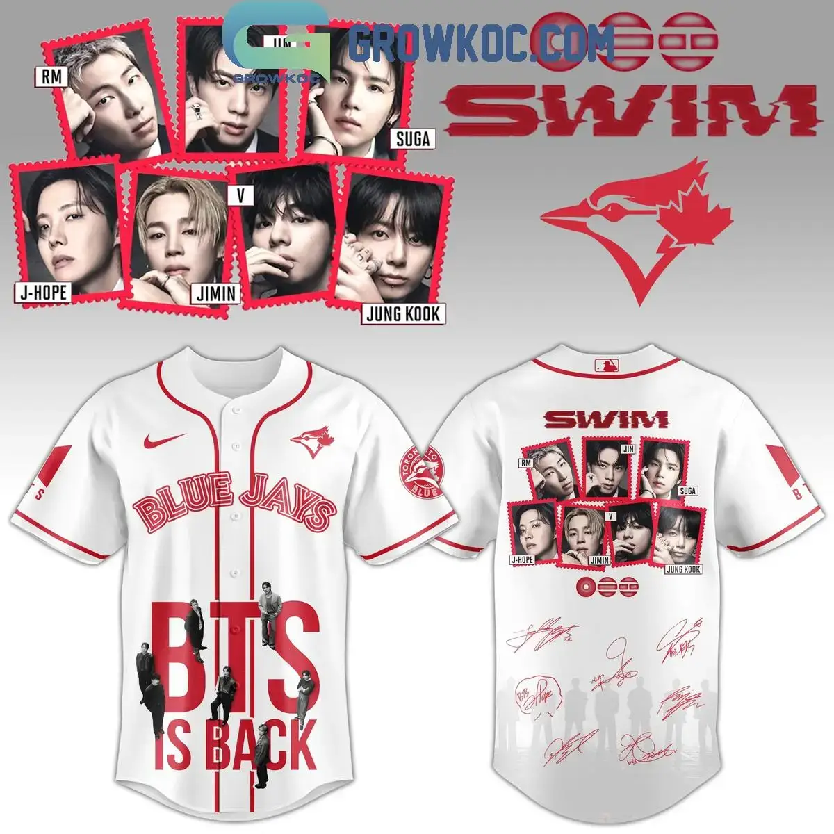 Toronto Blue Jays Celebrate BTS Is Back Swim Jersey Image